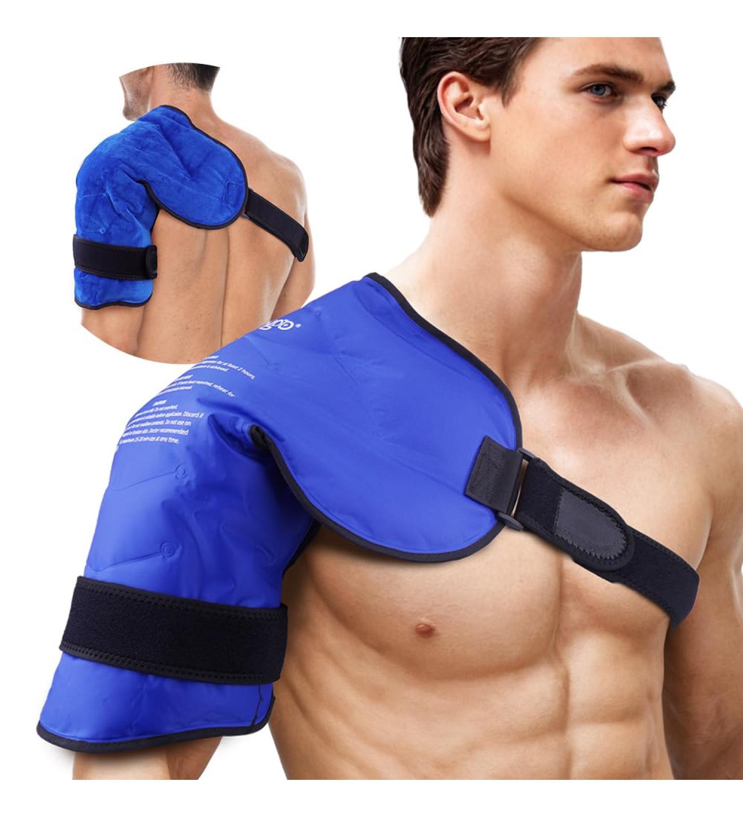 NEWGO DE Shoulder Cooling Pad Ice Gel Pack Gel Shoulder Bandage Cool Pack Cold Hot Compress with Soft Plush Lining for Sports Injuries, Frozen Shoulders, Joint Pain, Stiff Shoulder - Buy Online on GoSupps.com