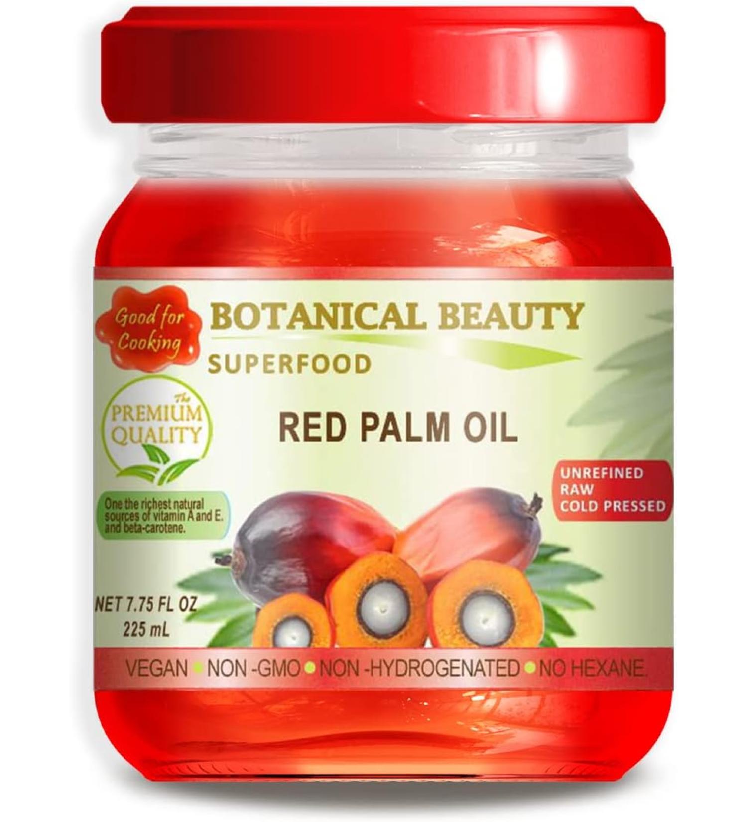 Botanical Beauty - ORGANIC RED PALM OIL Brazilian 100% Pure Refined Undiluted Cold Pressed SUPER FOOD - 225 ml 2 Pack