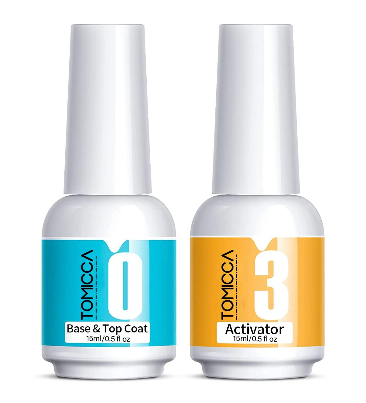TOMICCA Dip Powder Liquid Set - 15ML Base, Top Coat & Activator Combo for Nail Dipping Powder Kit - Buy Online on GoSupps.com