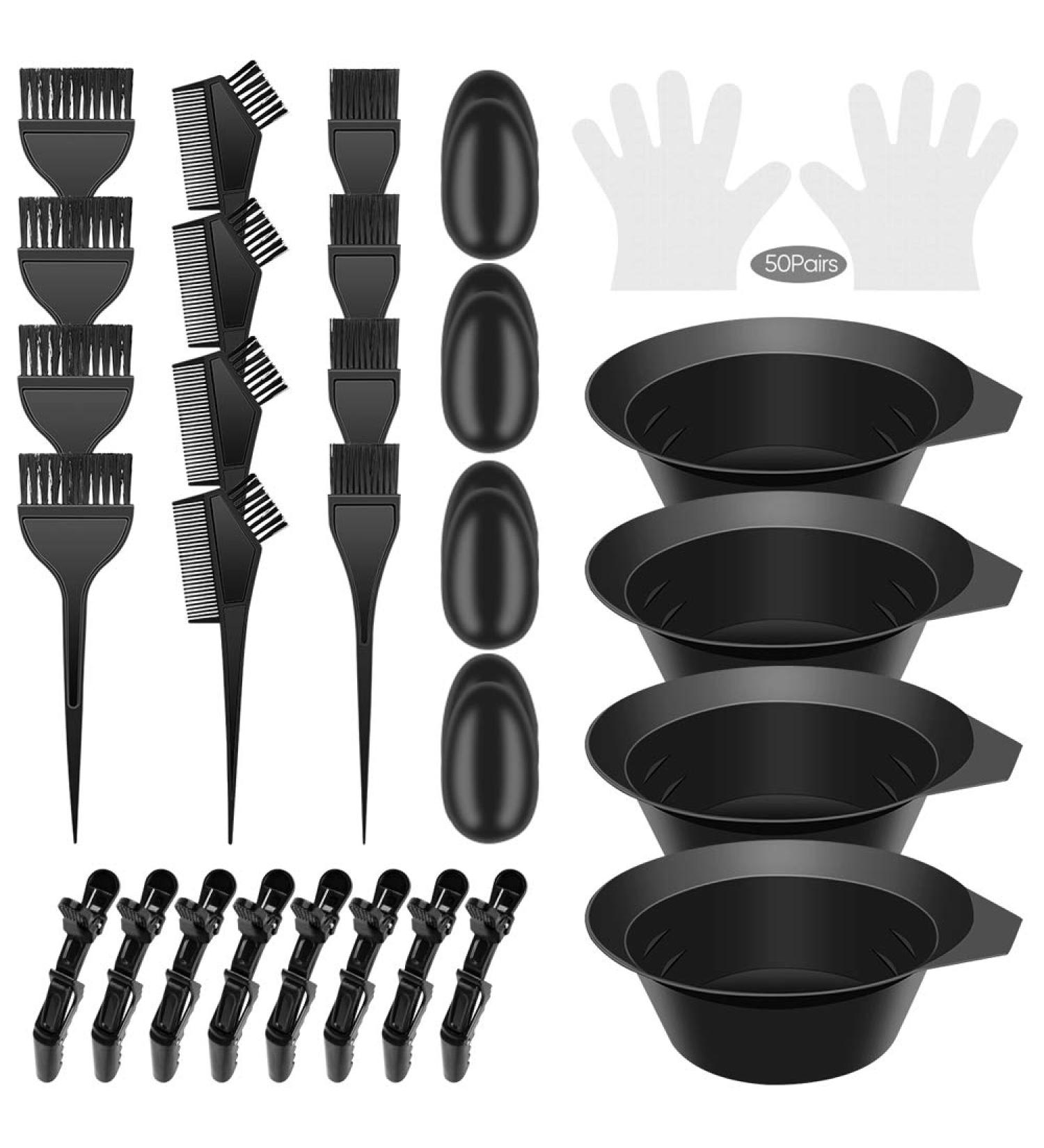 78-Piece Hair Dye Set - Coloring Brush Bowl Clips & More for Perfect DIY Hair Color - Buy Online on GoSupps.com