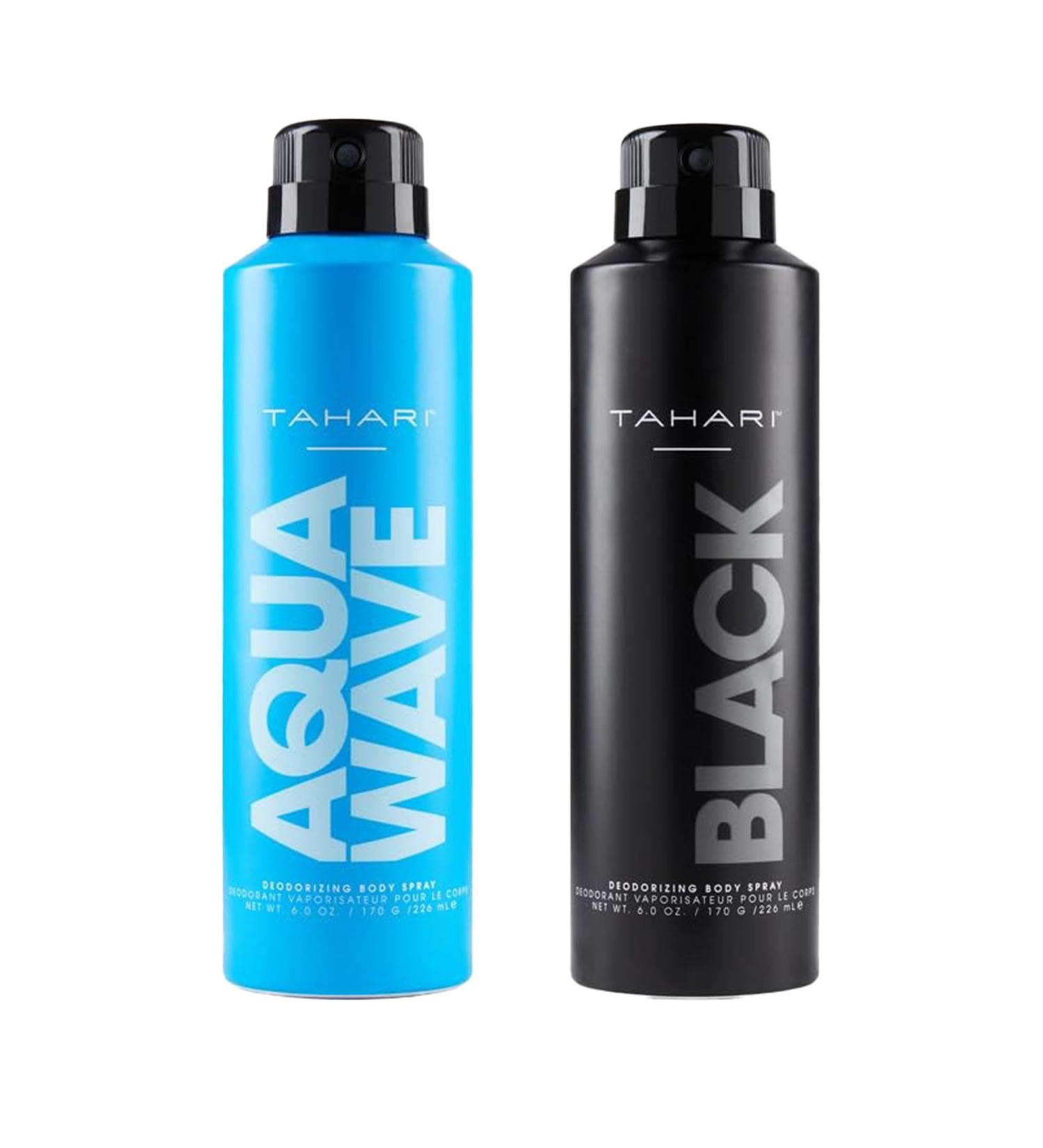 TAHARI For Men Deodorizing Body Spray 6.0 oz / 226 mL (Aquawave & Black) - Buy Online on GoSupps.com