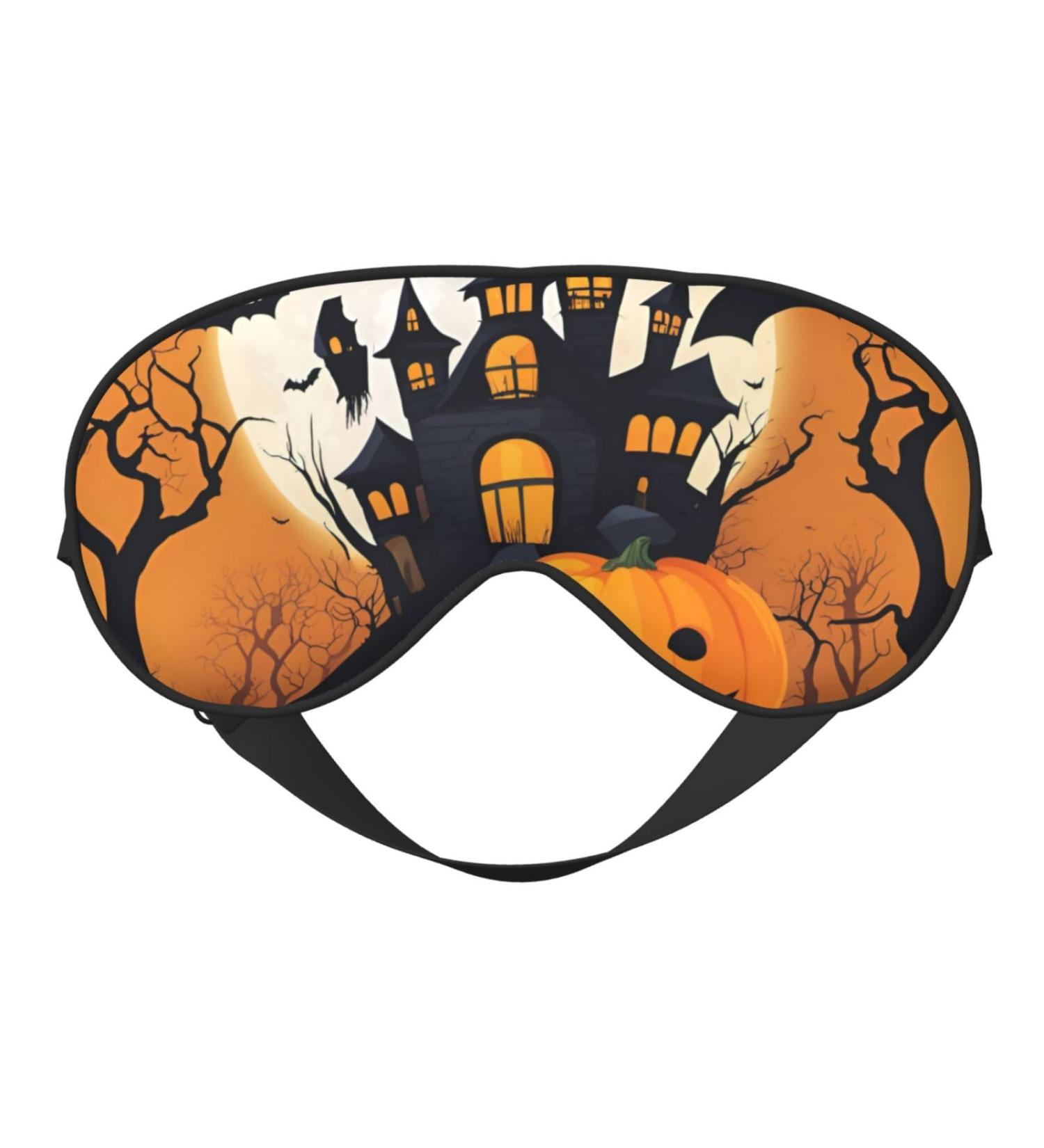 SSIMOO Happy Halloween Sleep Mask - Adjustable Breathable Eye Mask for Comfortable Sleep - Fashionable Black Design - International Shipping Available - Buy Online on GoSupps.com