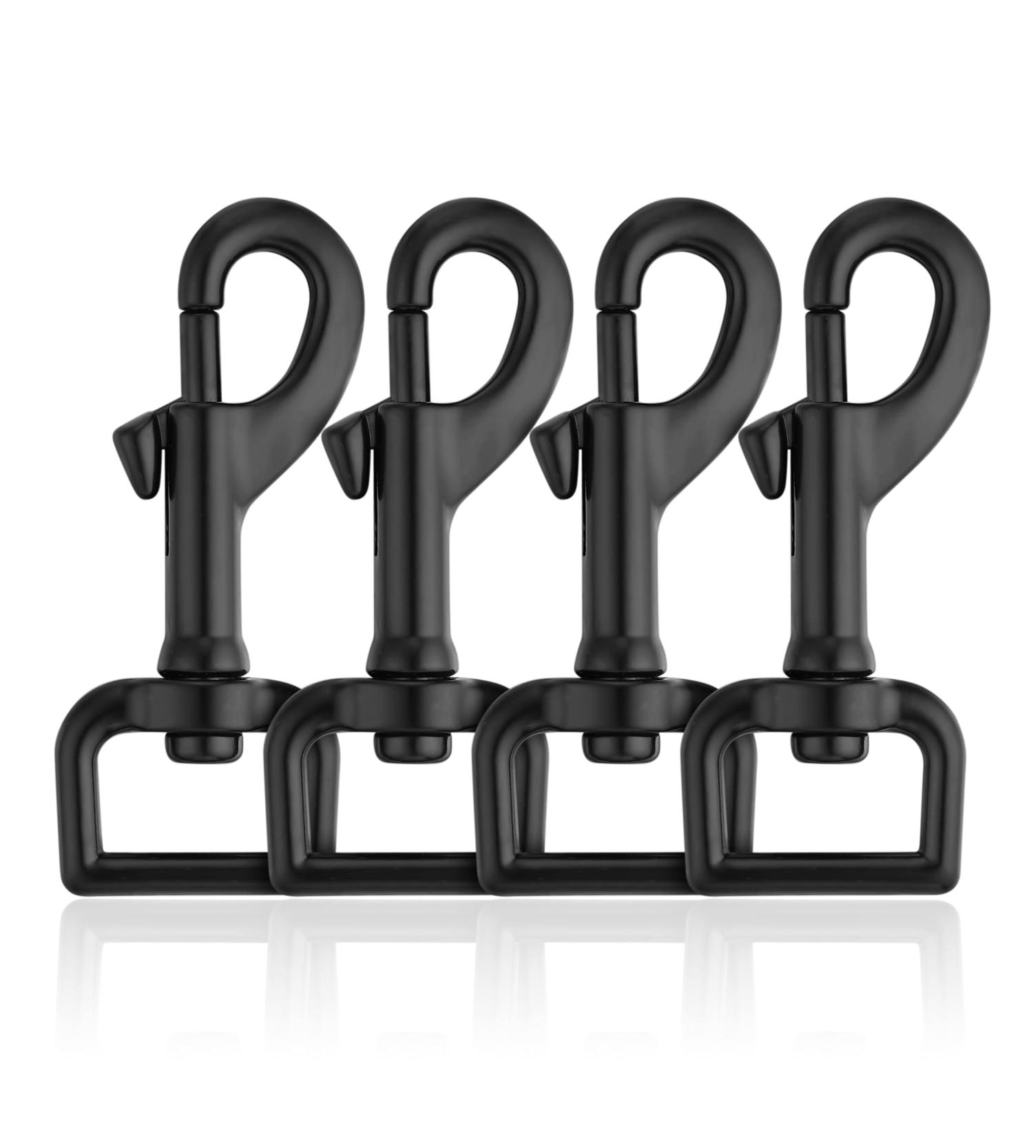 Dog Lead Clips Dog Lead Clasp Black Heavy Duty Dog Lead Snaps Hooks Swivel Snap Hooks Trigger Clip Trigger Snaps base interior width 3/4" 4pcs - Buy Online on GoSupps.com