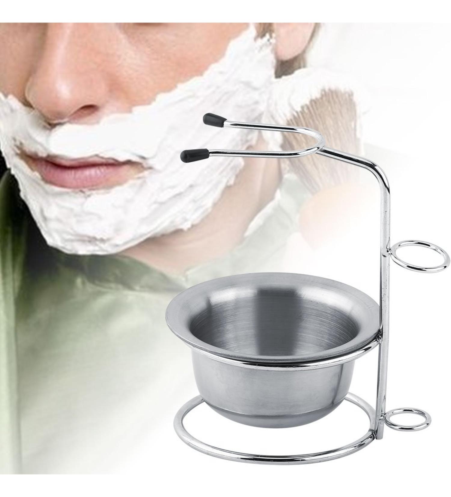 Fashionable Men's Shaving Tool Set | Straight Razor Stainless Steel Brush & Soap Cup Holder - Premium Quality Shaving Accessories - Buy Online on GoSupps.com