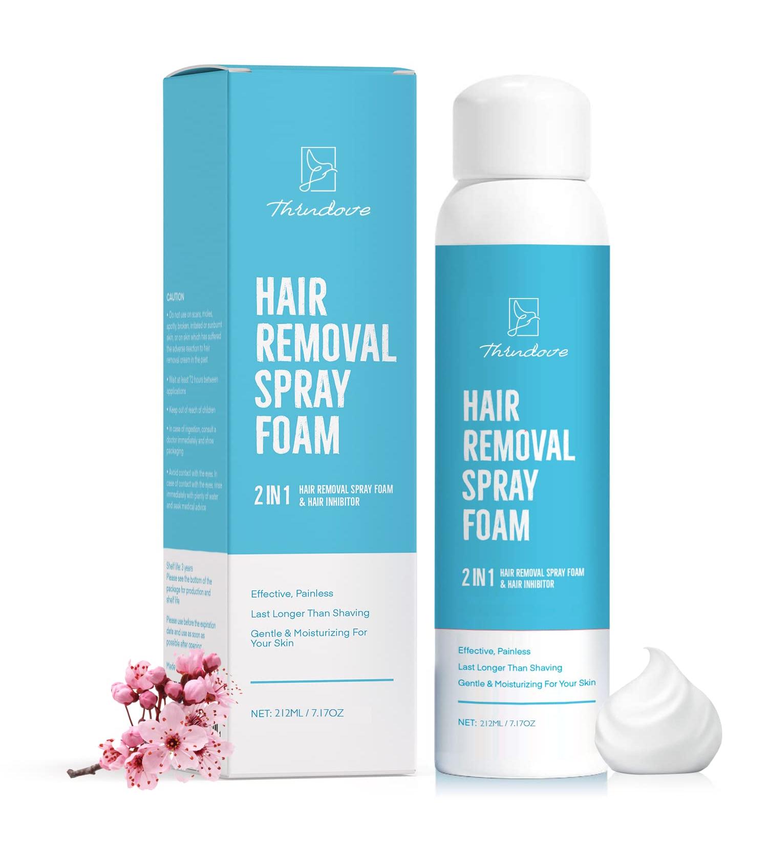 Natural Hair Removal Spray Foam - Effective & Painless Depilatory Cream for Body & Intimate Areas - Women & Men Blue - Buy Online on GoSupps.com