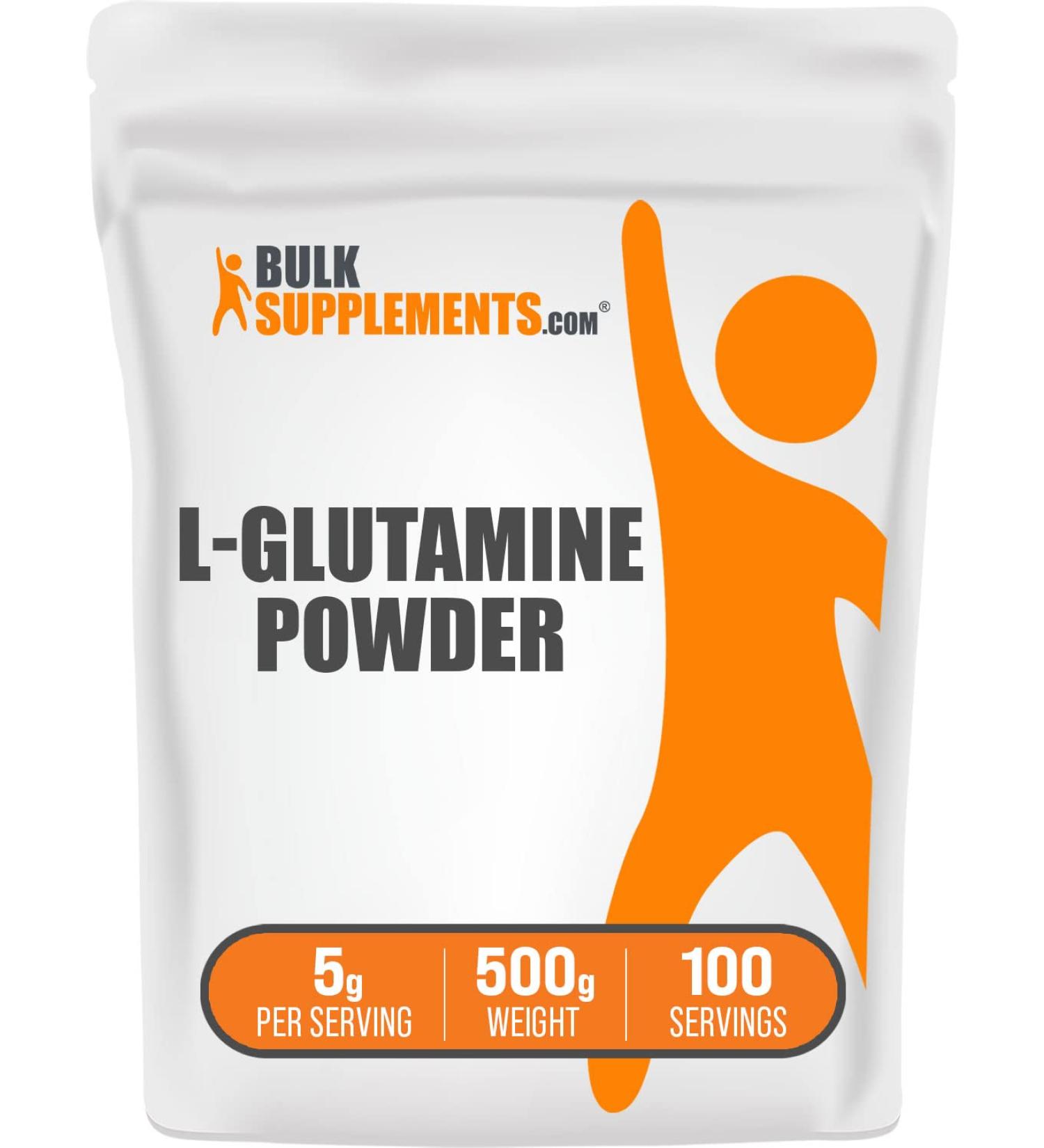 BULKSUPPLEMENTS L-Glutamine Powder 5000mg - BCAA Glutamine Nutritional Supplement - 100 Servings (500g) - 1.1lbs - Buy Online on GoSupps.com