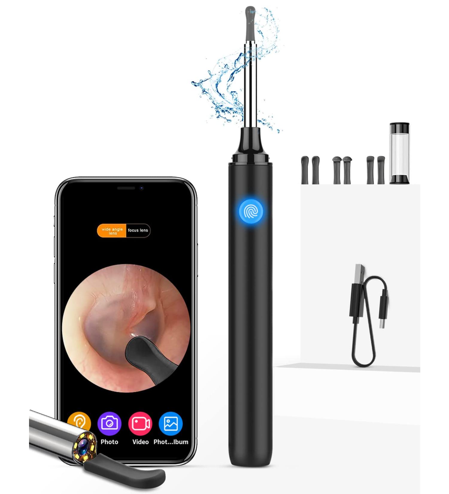 1296p Rechargeable Ear Wax Removal Tool Camera - Wireless Otoscope for Visual Ear Cleaning - Lighted Endoscope Clean Scope Kit - Buy Online on GoSupps.com