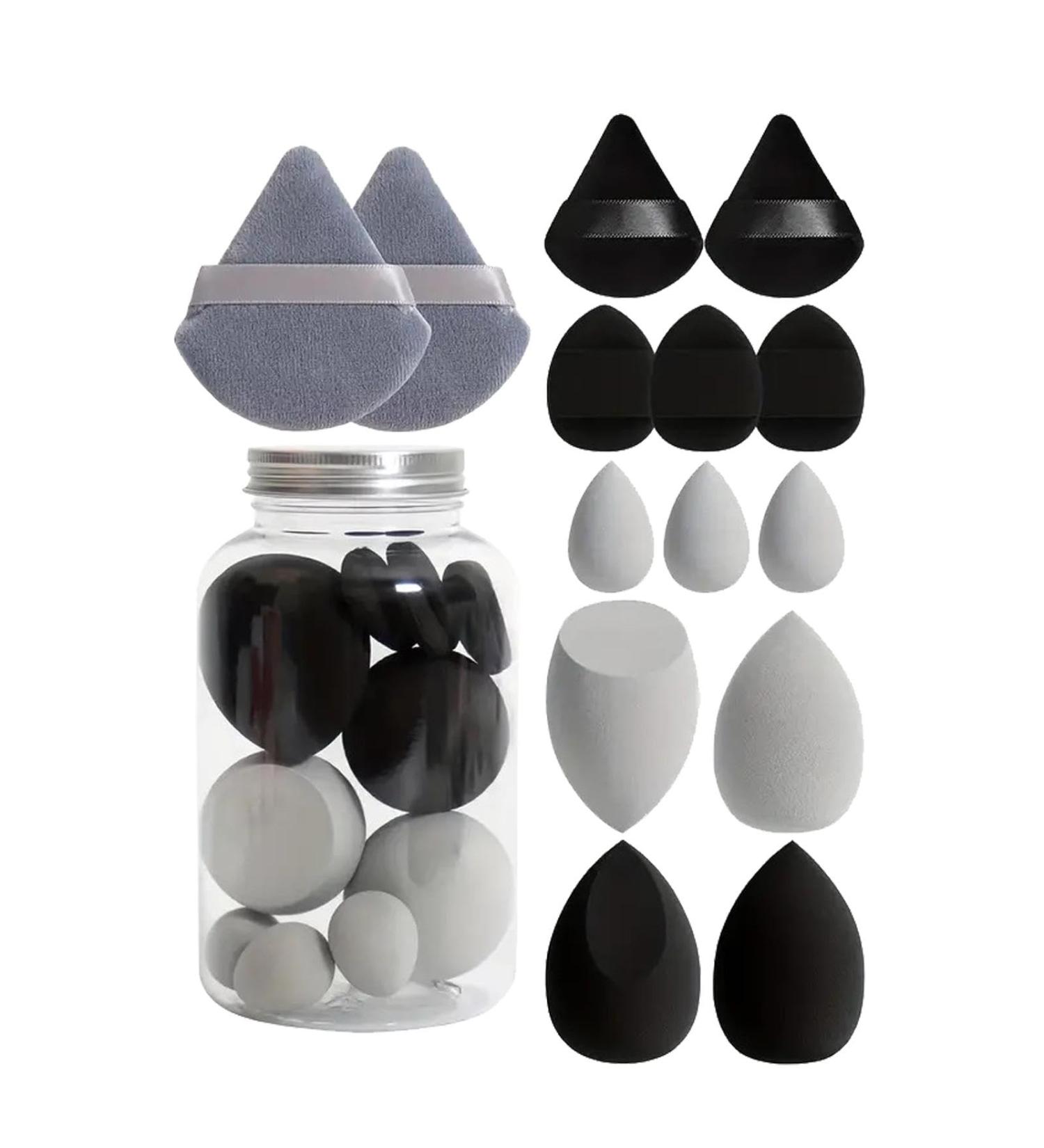 Beauty Sponge Blender Beauty Makeup Sponge Set - Portable Concealer Sponge Facial Makeup Tools for Blending Foundation Cream Black - Buy Online on GoSupps.com