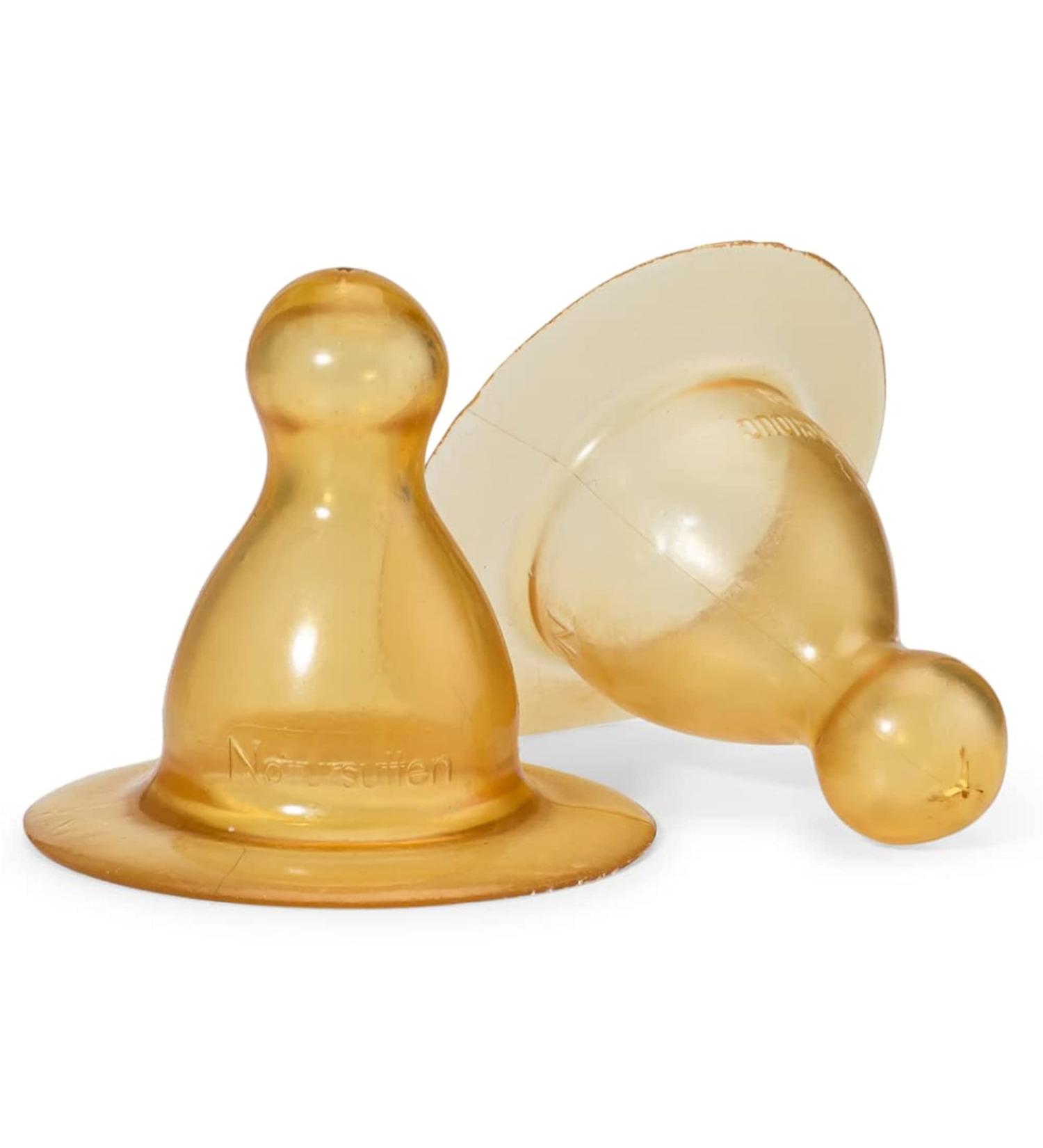 Natursutten Slow-Flow Glass Bottle Nipples - BPA-Free Natural Rubber - 2 Pack - Made in Italy - Buy Online on GoSupps.com