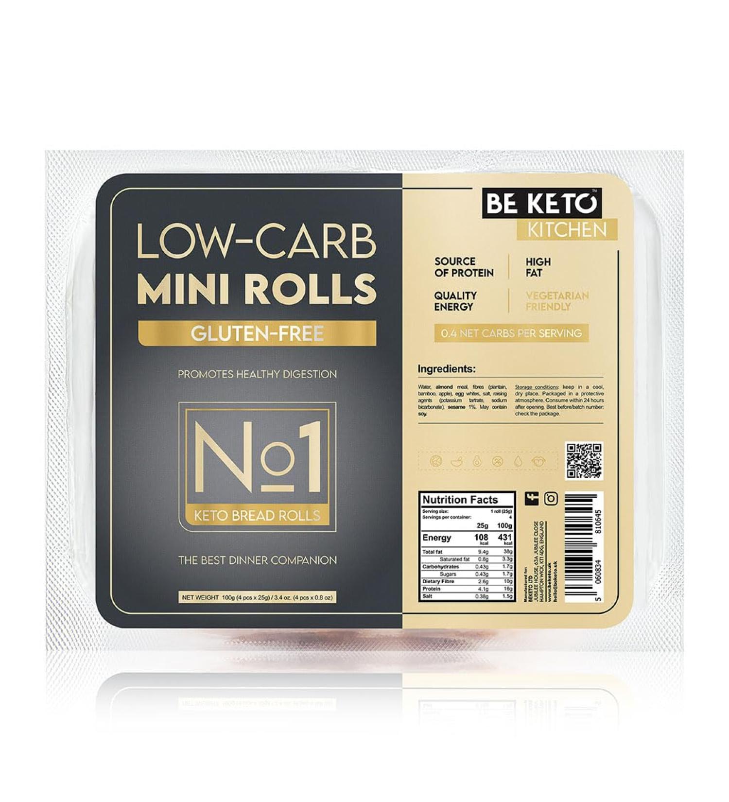 BE KETO Keto glutenfree mini rolls 100g glutenfree ketogenic lowcarb - Buy Online on GoSupps.com