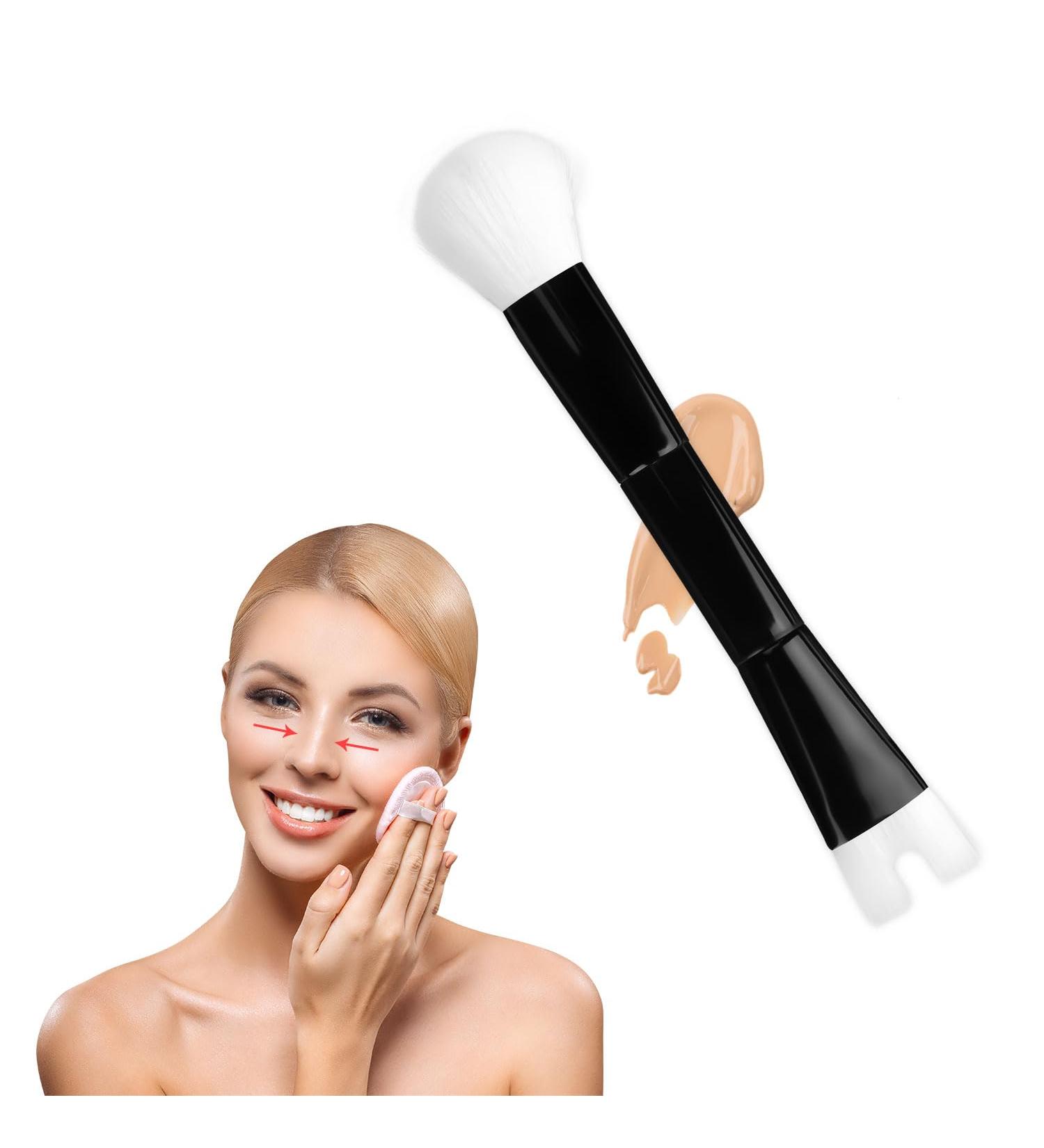 Buy Nose Contour Brush | U-Shaped Dual End Makeup Brush for Pro Contouring | Black & White - Buy Online on GoSupps.com