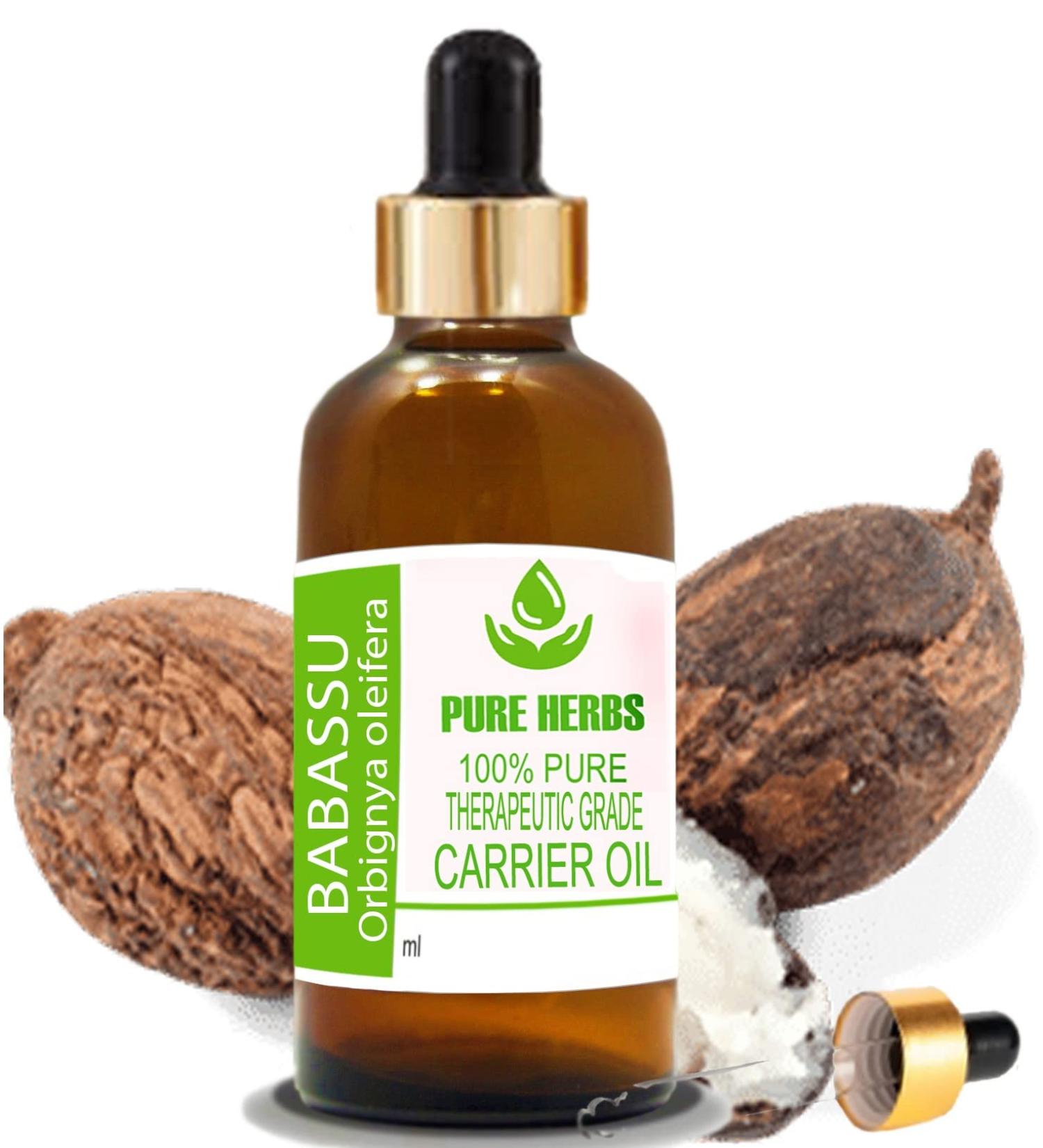 Buy Pure Herbs Babassu Oil (30 ml) - Natural & Therapeutic Carrier Oil with Pipettes - International Shipping Available - Buy Online on GoSupps.com