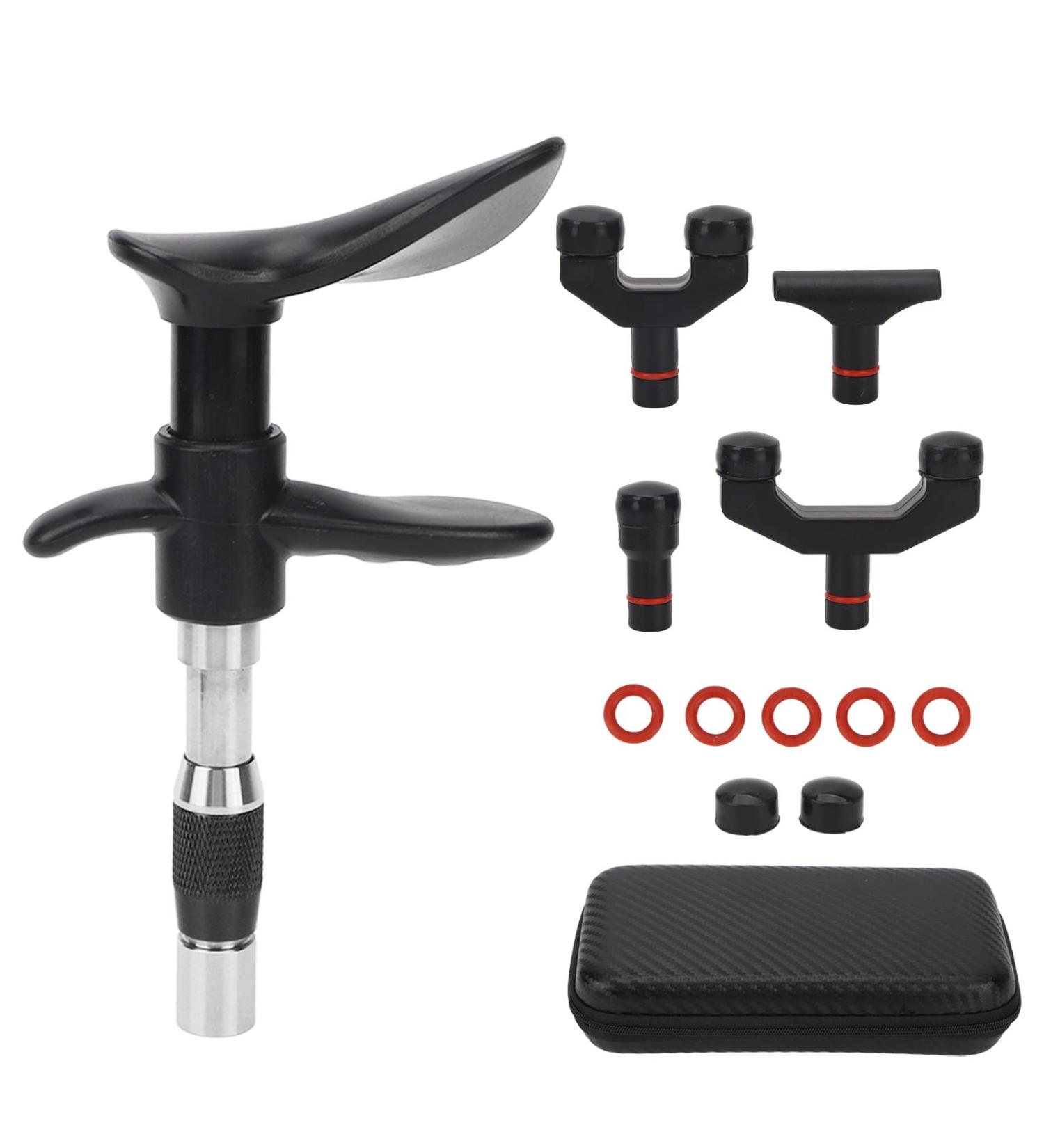 10-Speed Manual Massage Spine Tool with 4 Heads - Chiropractic Adjuster for Joint Relief - Black Fabric Bag Included - International Shipping Available - Buy Online on GoSupps.com