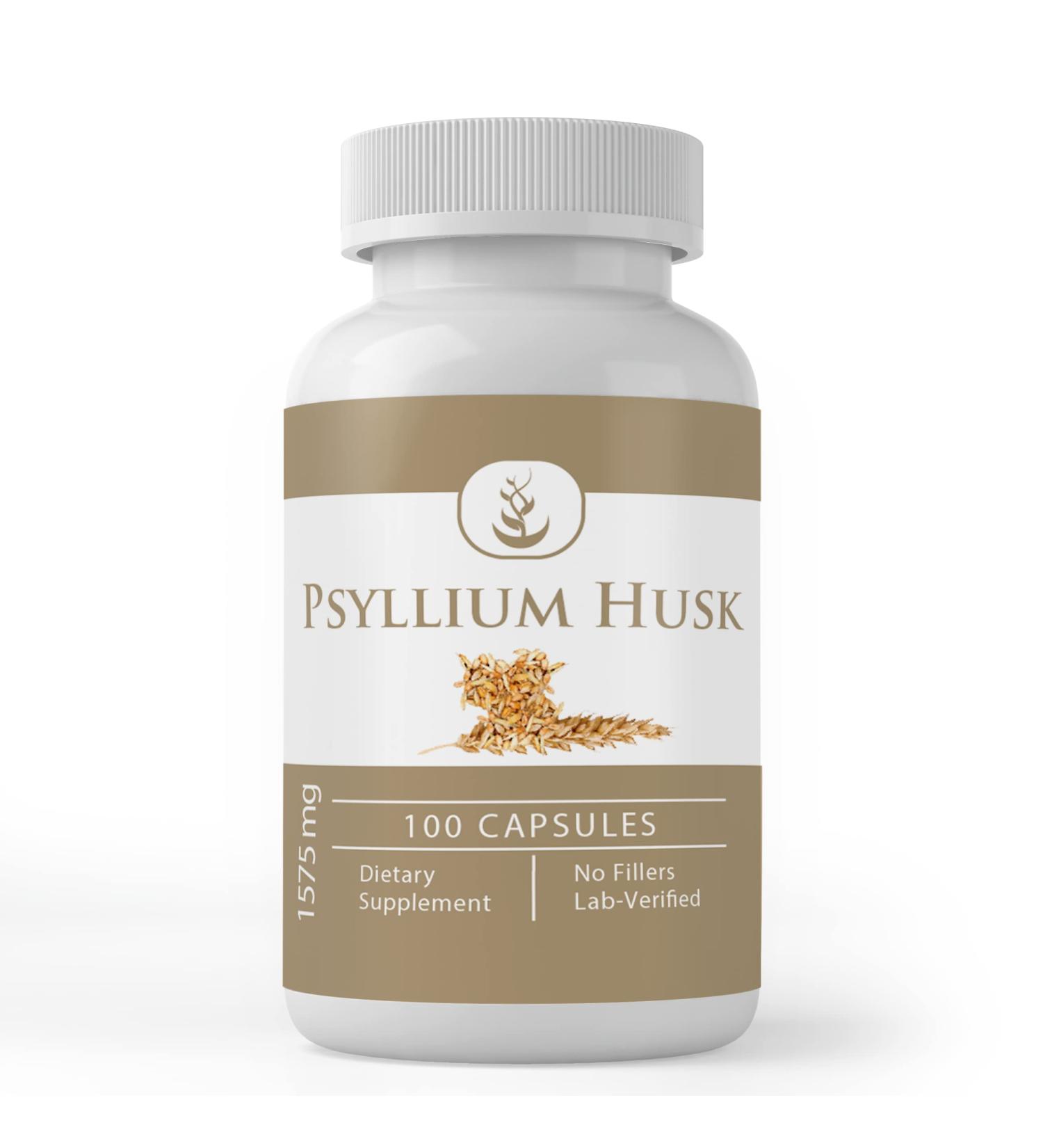 Pure Psyllium Husk Capsules (100 ct) - Fiber Supplement, Lab Verified - Buy Online on GoSupps.com