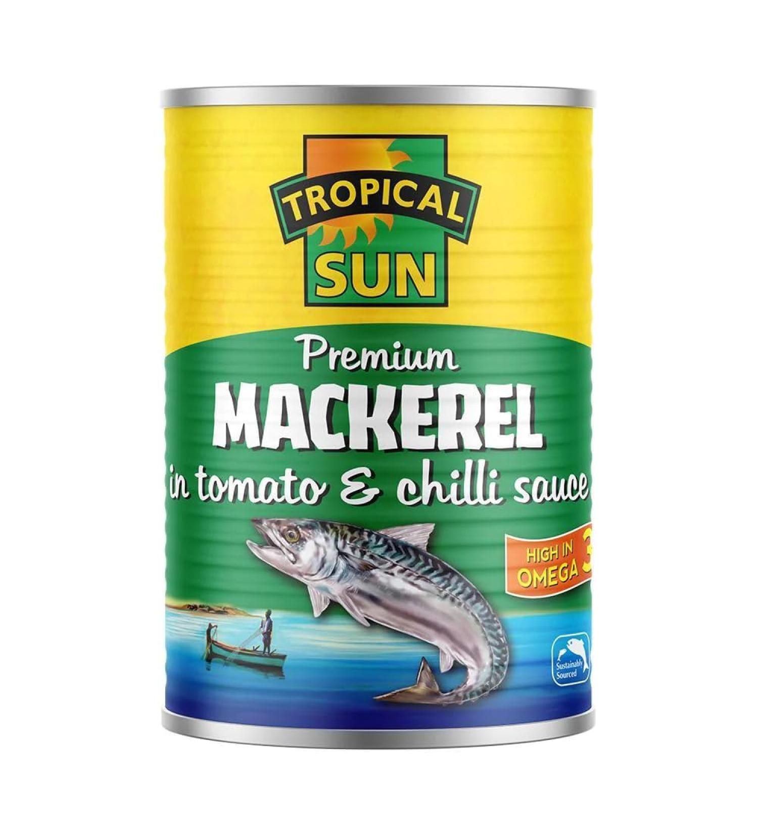 MASTropical Sun Mackerel in Tomato & Chilli Sauce 400g Box of 12-Fd