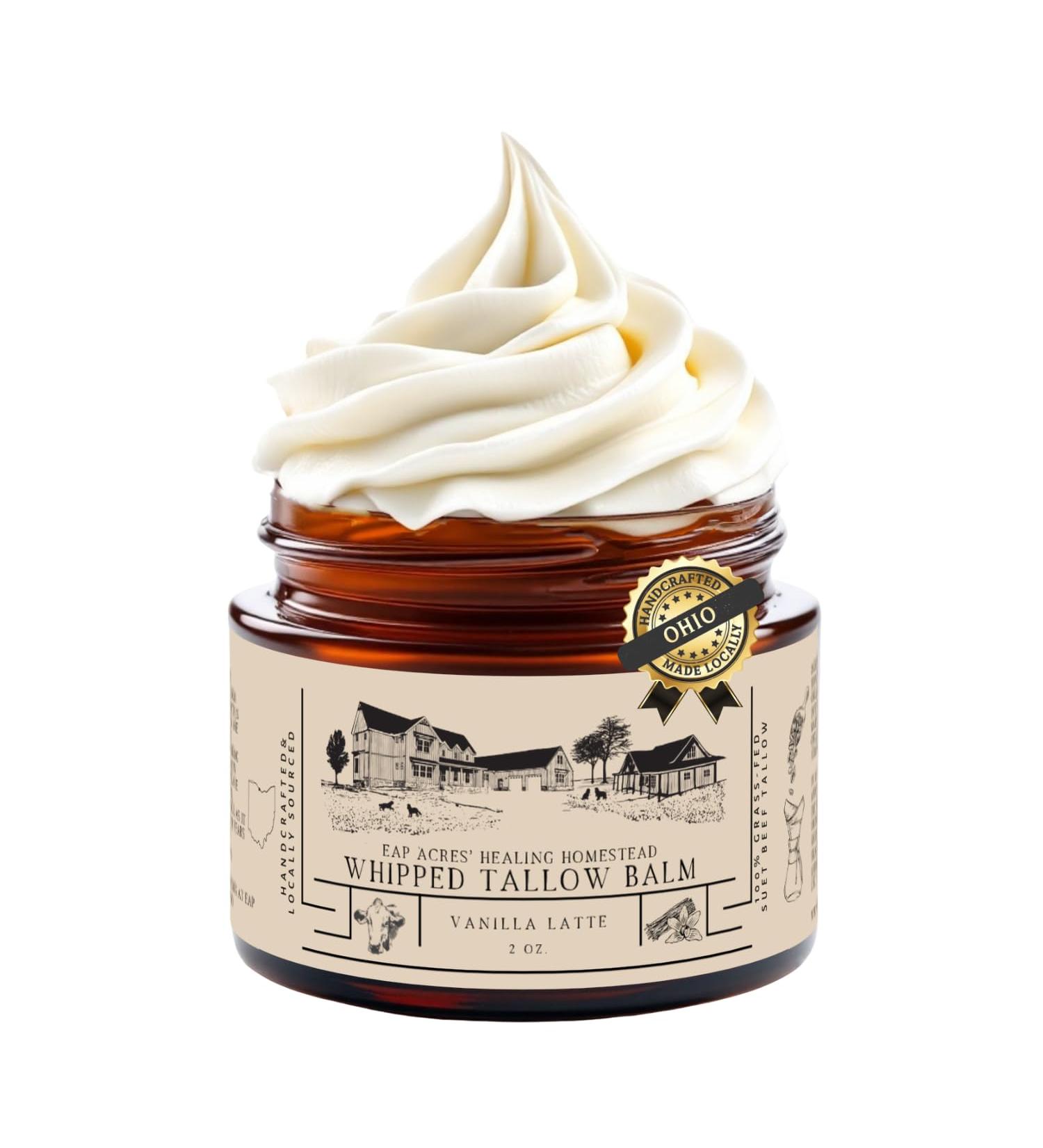 100% Grass-Fed Whipped Tallow Balm & Organic Jojoba Oil infused with Organic Madagascar Vanilla Beans/vanilla coffee: face & body moisturizer for dry, sensitive skin/eczema, (VANILLA LATTE) VANILLA LATTE 2 Ounce (Pack of 1) - Buy Online on GoSupps.com