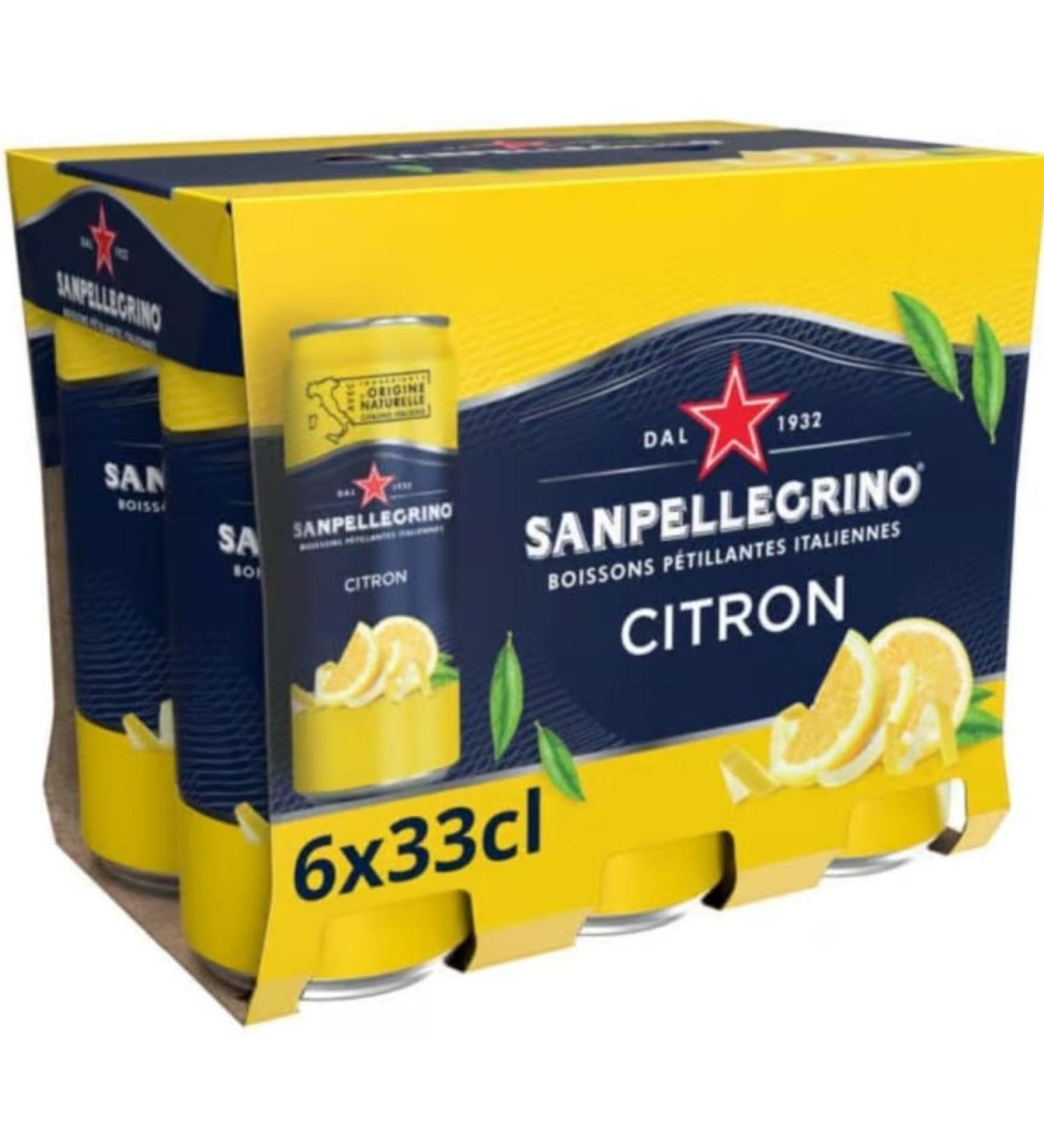 SAN PELLEGRINO Boissons Pétillantes Lemonade slim can - Pack of 6x33cl