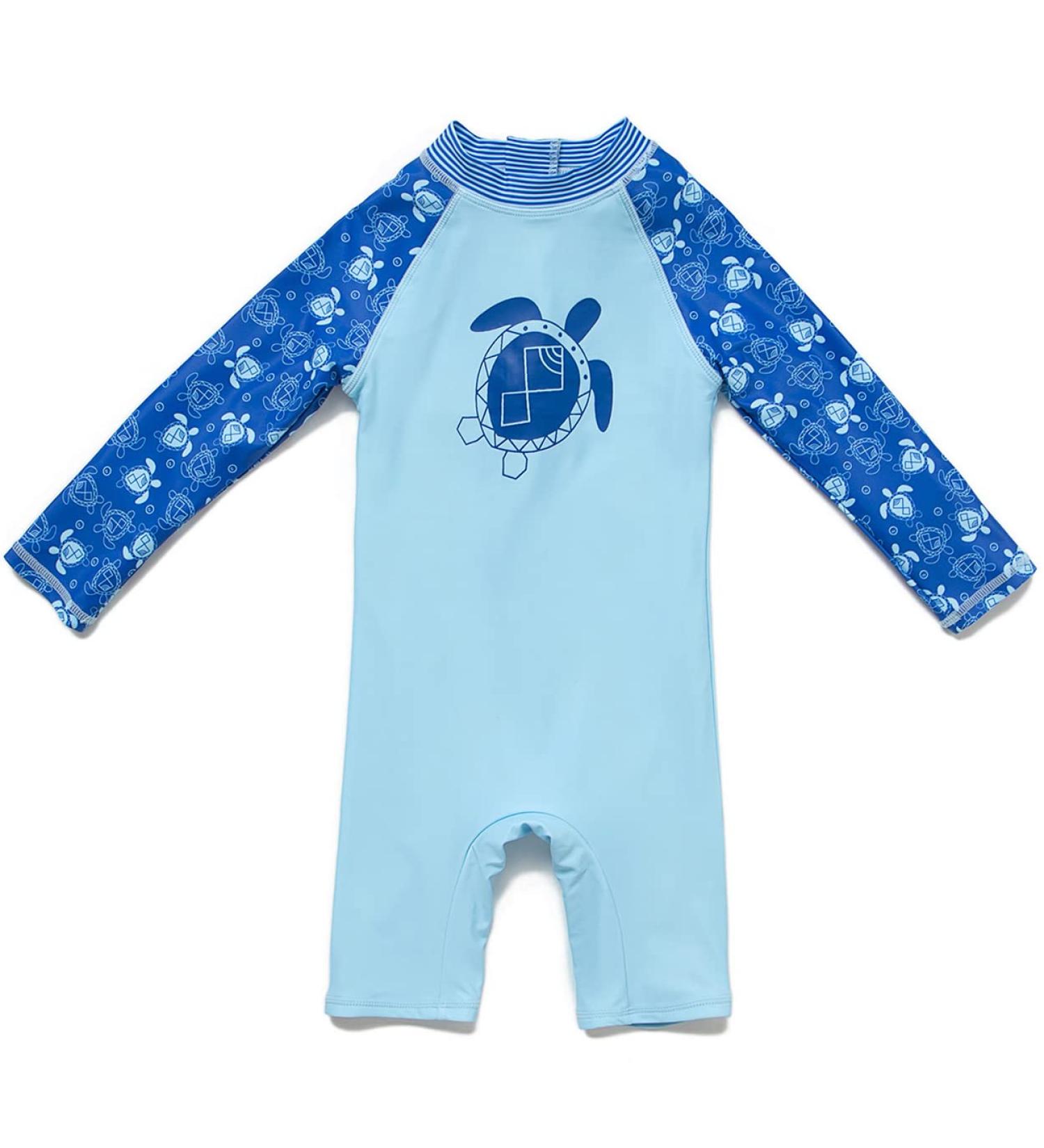 BONVERANO Baby Boy Long Sleeve UV Protection Swimsuit - Sea Turtle, 3 Months - Buy Online on GoSupps.com