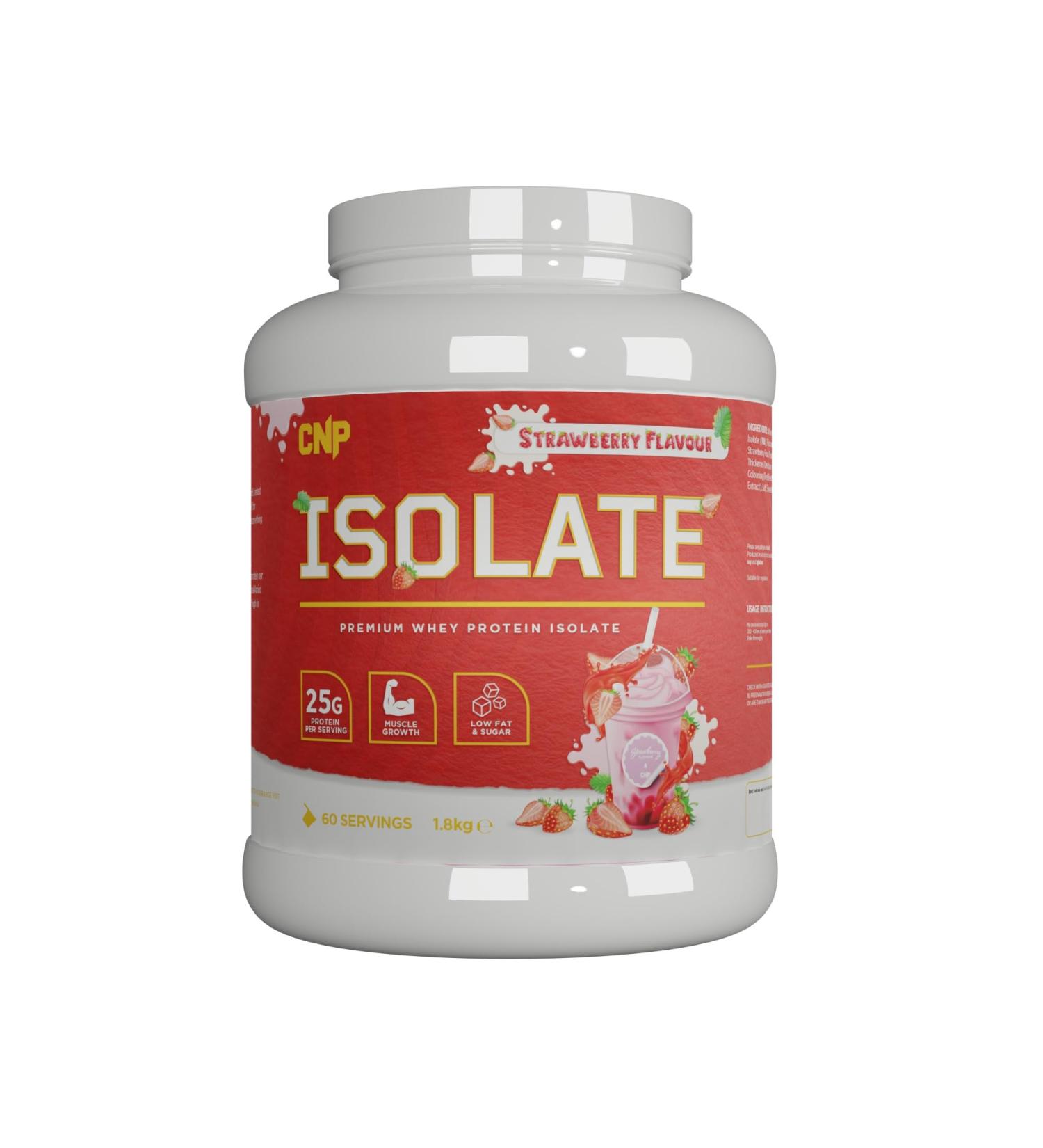 CNP Professional Premium Whey Protein Isolate 60/30 Servings 25g Protein Low Sugar and Fats 1.8kg & 900g 6 New Great Tasting Flavours (Strawberry 1.8kg) Strawberry 1.8kg - Buy Online on GoSupps.com