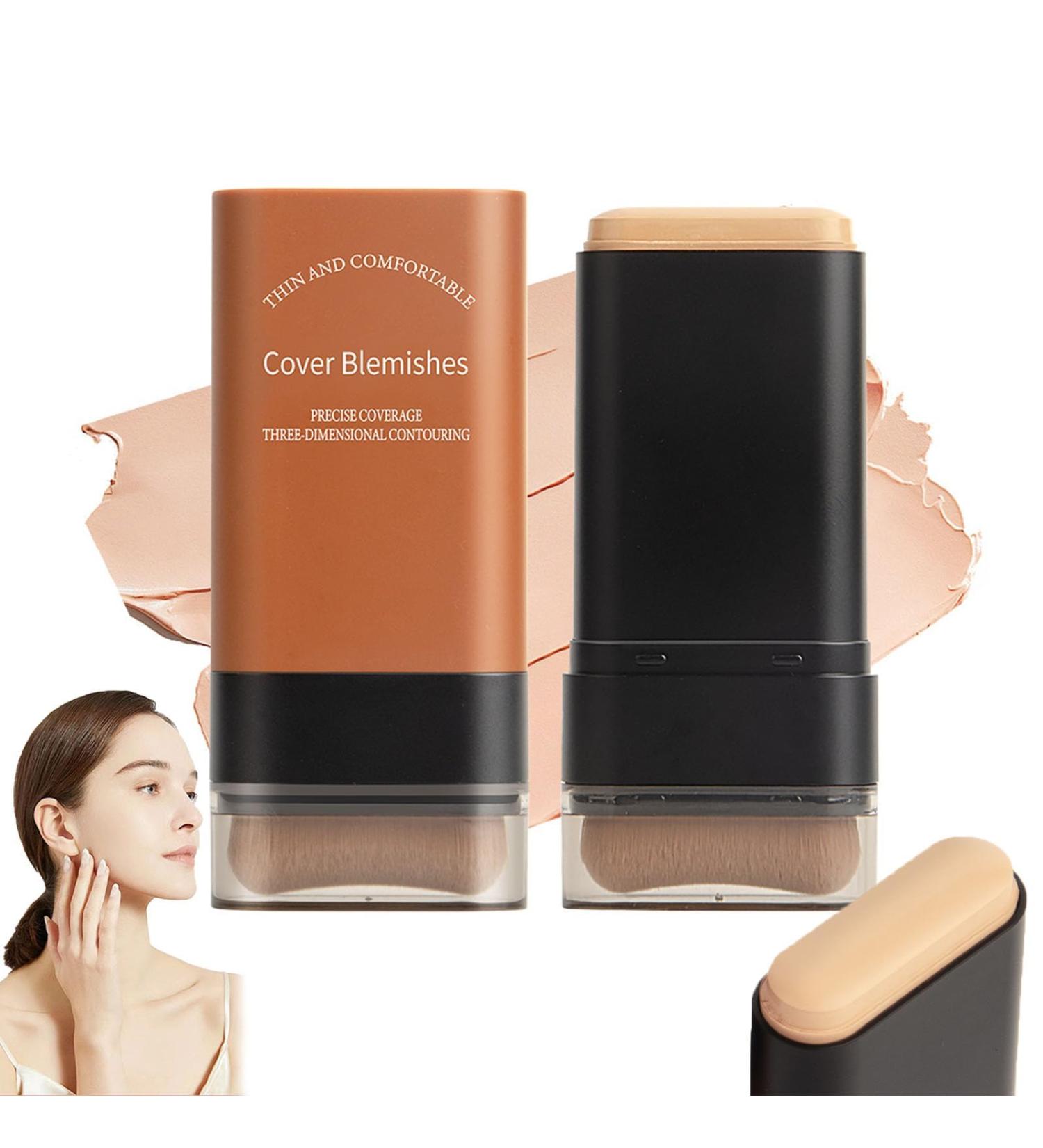 FLLUOUZH 2025 Korean Hydrating Lightweight Foundation Stick with BuiltIn Brush Flawless Eraser Foundation Stick Full Coverage & Waterproof Longwear Makeup for Natural Skin Tone 01 - Buy Online on GoSupps.com