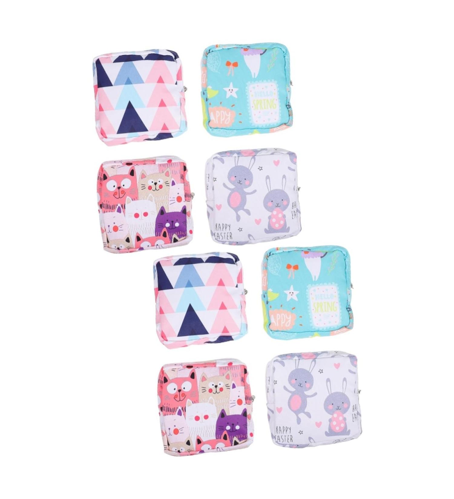 Lurrose 8-Piece Women's Makeup & Period Organizer Bags Set - Travel-Ready Multi-Color 13x13cm x 2PCs - Buy Online on GoSupps.com