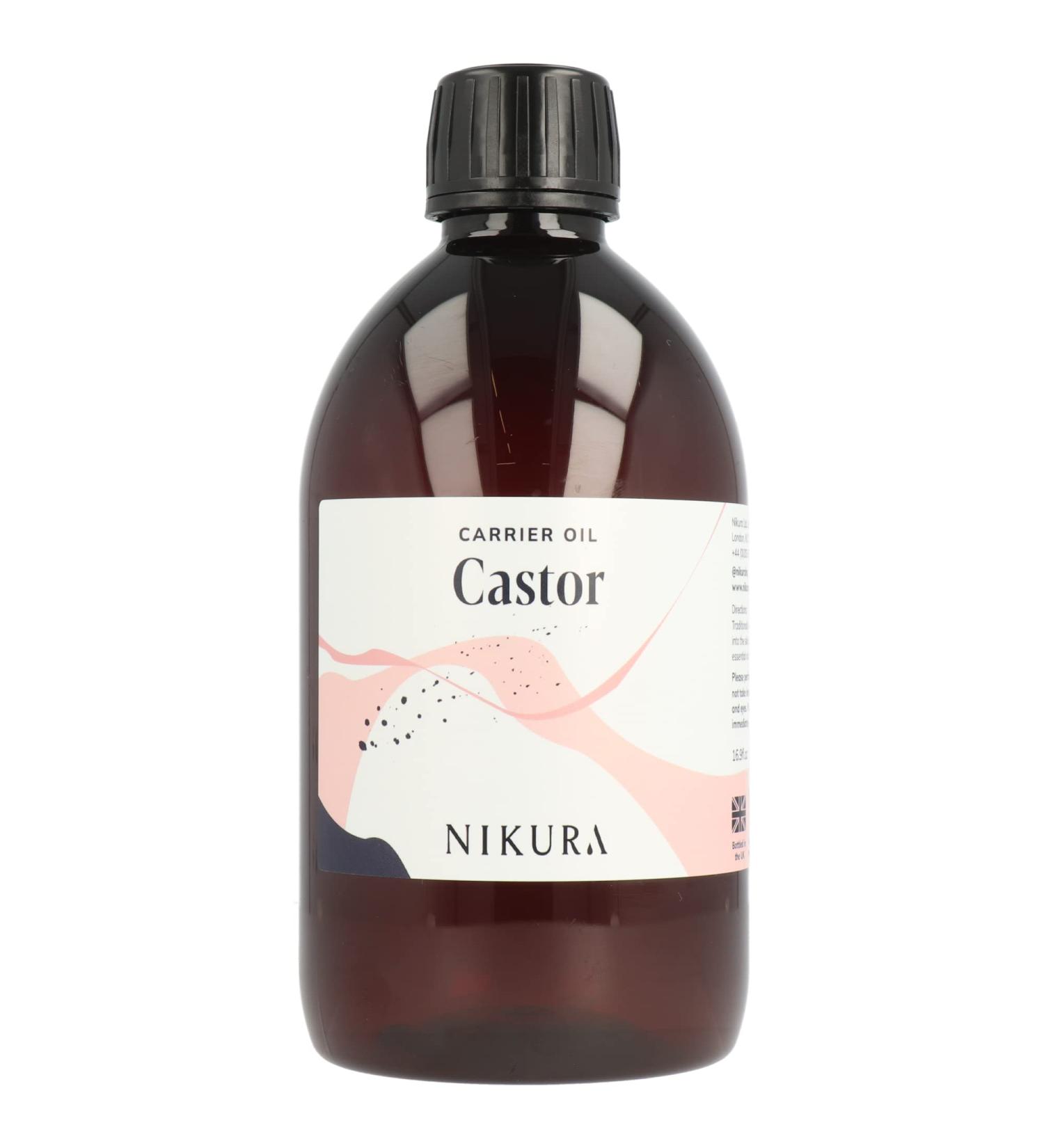 Nikura Castor Oil 500ml - Vegan & UK Made for Skin, Hair Care, Soap Making - Moisturising, Hydrating, Nourishing - BPA Free - Buy Online on GoSupps.com