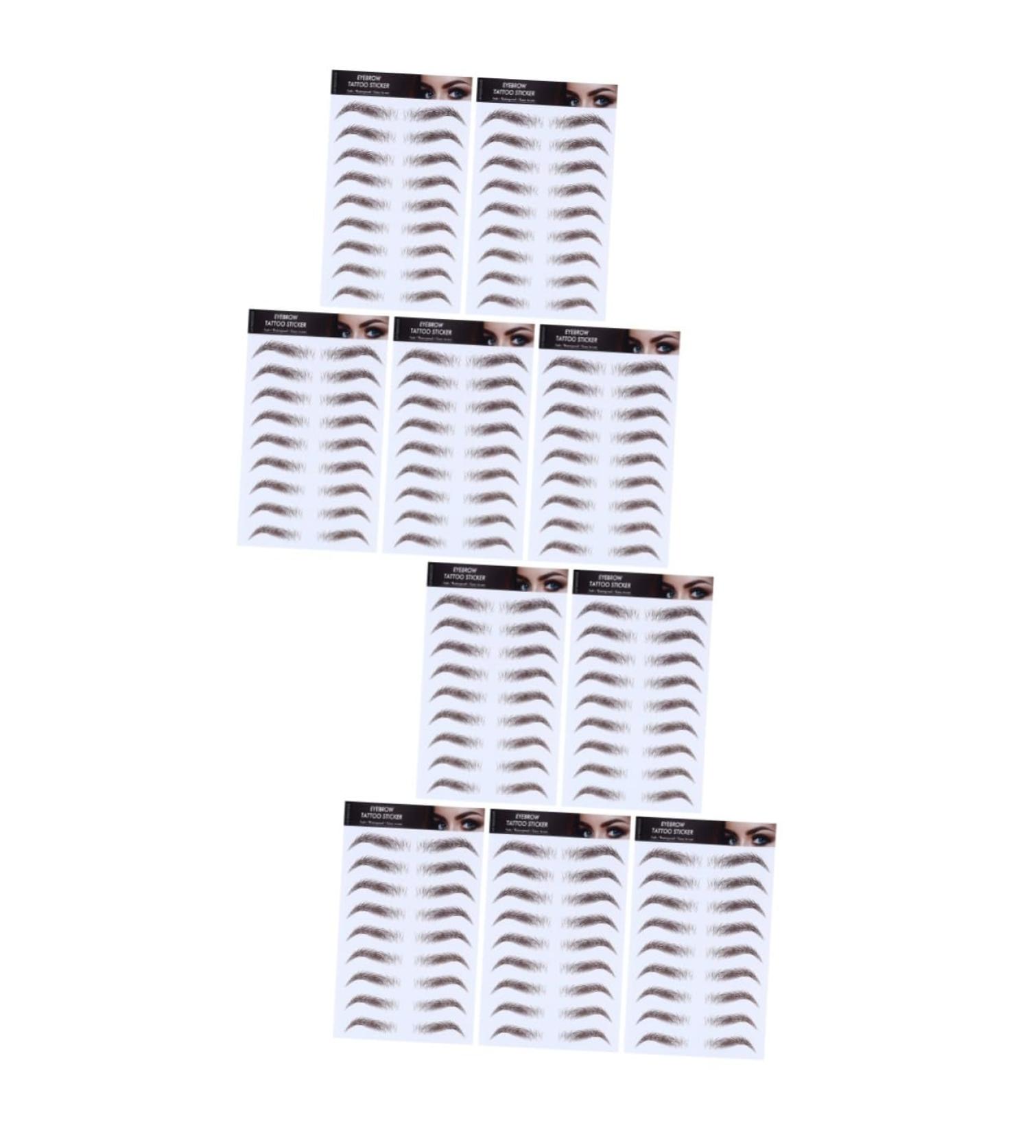 FRCOLOR 10 Pcs Eyebrow Stickers Makeup Gadgets Temporary Makeup Brow Sticker Transfer Stickers Natural 4d 21x15cmx2pcs Brownx2pcs - Buy Online on GoSupps.com