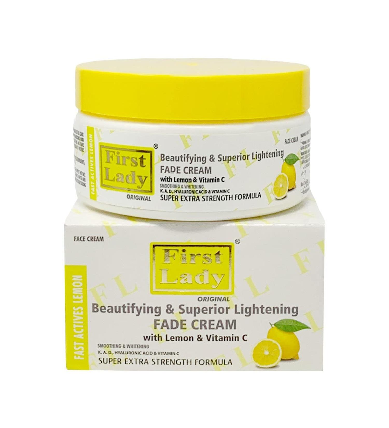 First Lady Lemon Skin Beautifying & Superior Lightening Fade Cream 200ml - Face with Vitamin C & Hyaluronic Acid