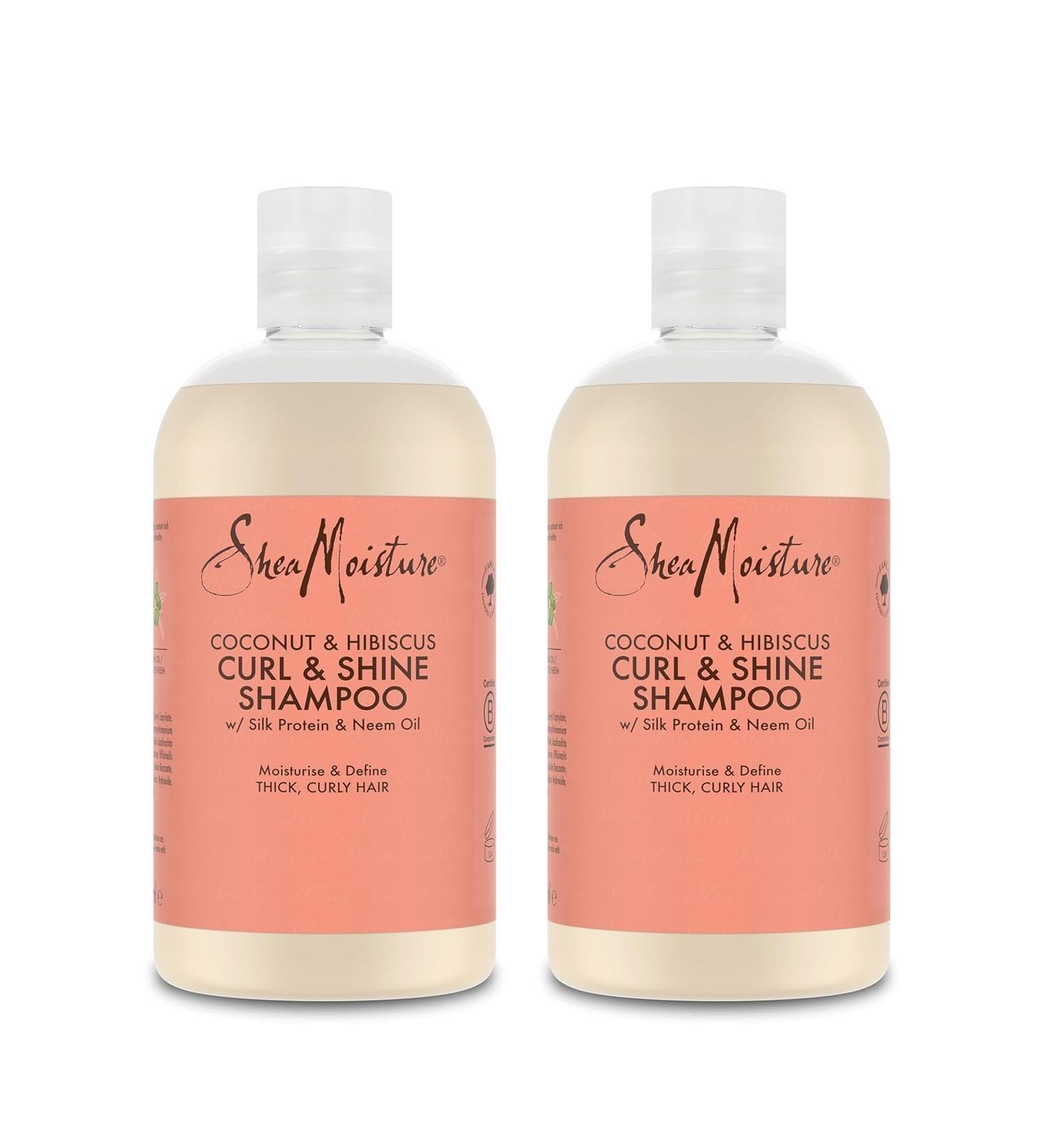 SheaMoisture Curl & Shine Shampoo for Thick & Curly Hair Coconut & Hibiscus Silicone & Sulfate Free 2x 384ml - Buy Online on GoSupps.com