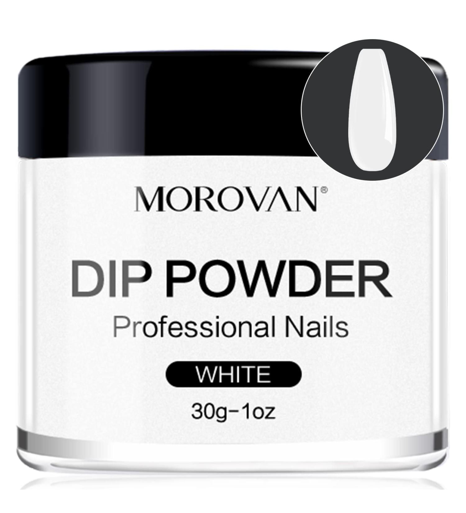Morovan White Dip Powder - Odor-Free Dipping System for DIY Nail Art - Long-Lasting 30g/1oz - Buy Online on GoSupps.com