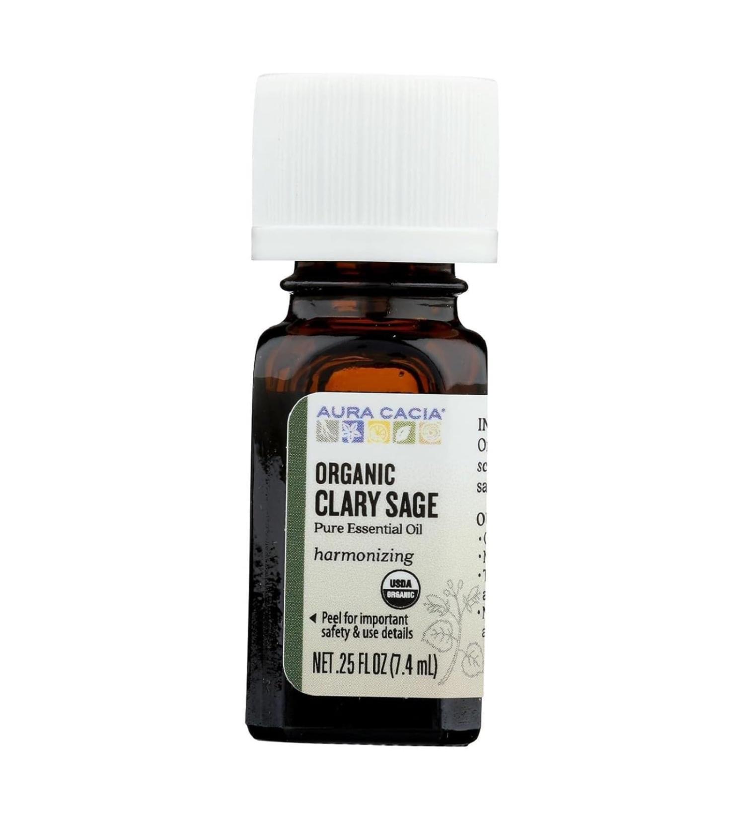 Aura Cacia Organic Clary Sage Essential Oil - 0.25 Fl Oz | Premium Aromatherapy Oil for Relaxation & Balance - Shop Internationally - Buy Online on GoSupps.com