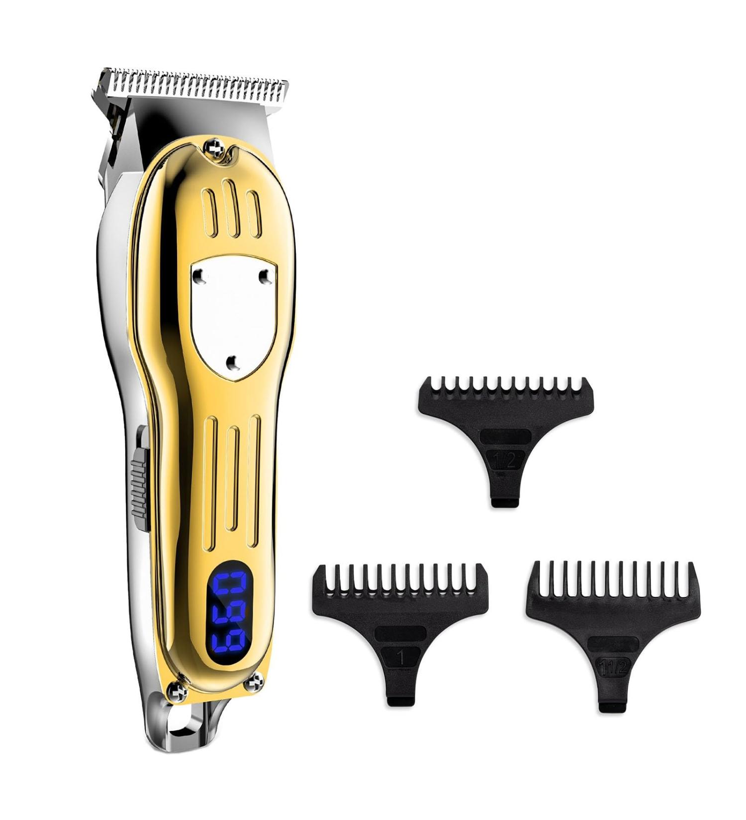 Pro Hair Clipper All Metal Hair Clipper Electric Professional Men's Hair Cutter Grooming Kit Hairdresser Trimmer Cortapelo for aTravel(Gold) - Buy Online on GoSupps.com