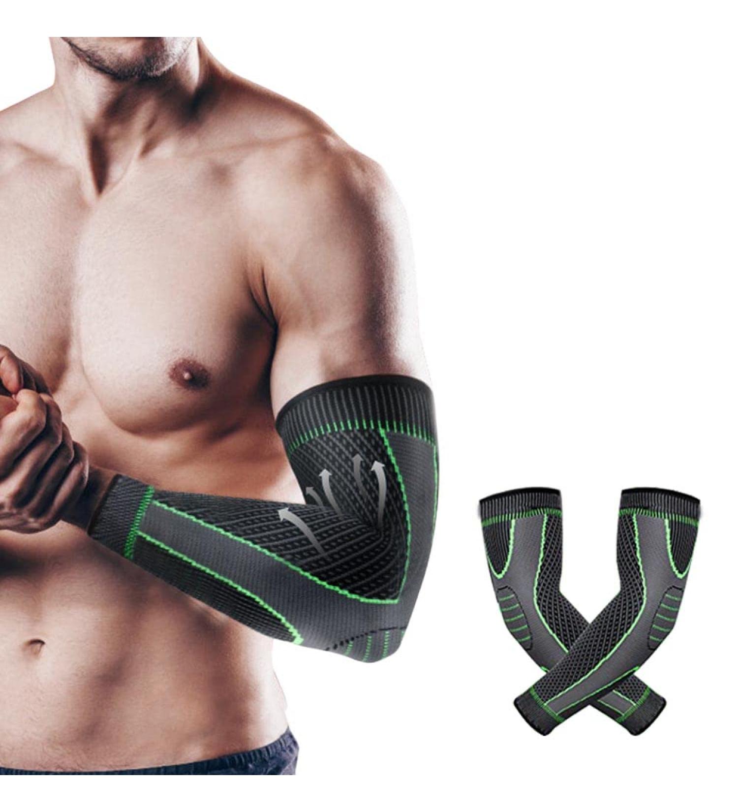 Compression Sleeve for Tendonitis 1 Pair Sports Arm Protection Elbow Support for Men and Women for Tennis Elbow Bodybuilding - Buy Online on GoSupps.com