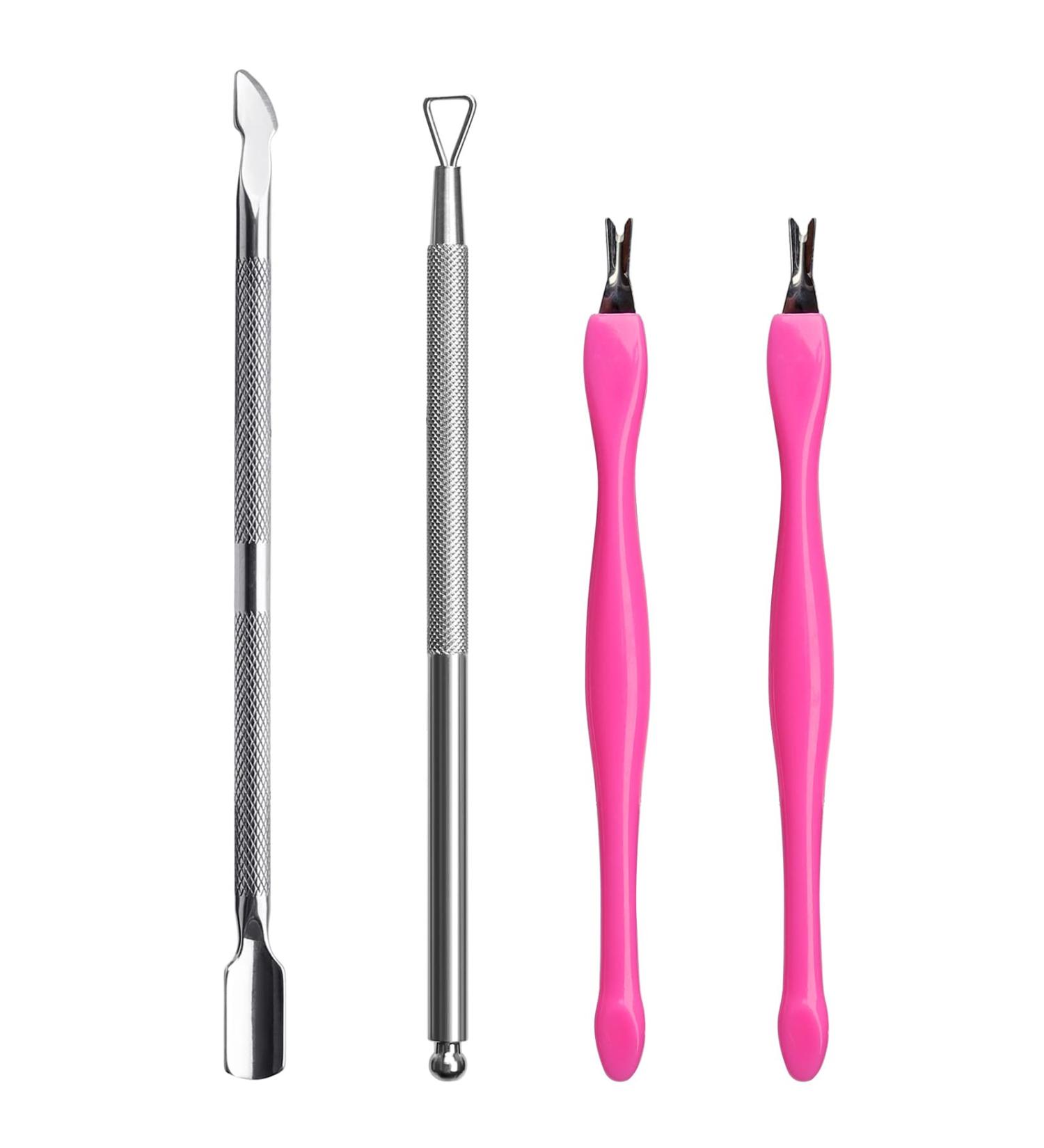 4-Piece Cuticle Pusher & Remover Set for Gel Nails - Professional Nail Care Tool - Buy Online on GoSupps.com