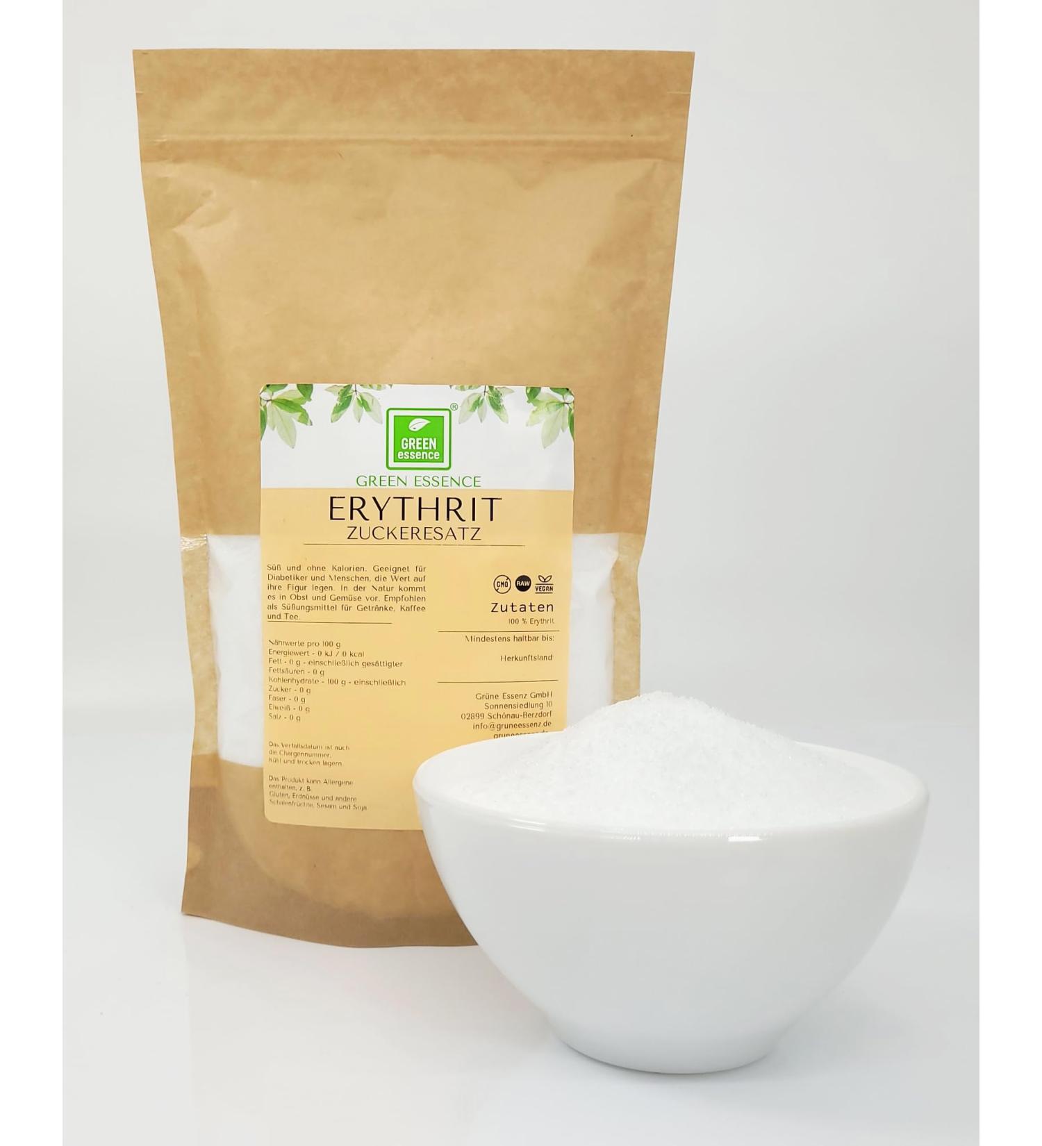 Erythrit 1 kg - Calorie-Free Vegan Sweetener | Diabetic-Friendly Birch Sugar Alternative | Green Essence - Buy Online on GoSupps.com