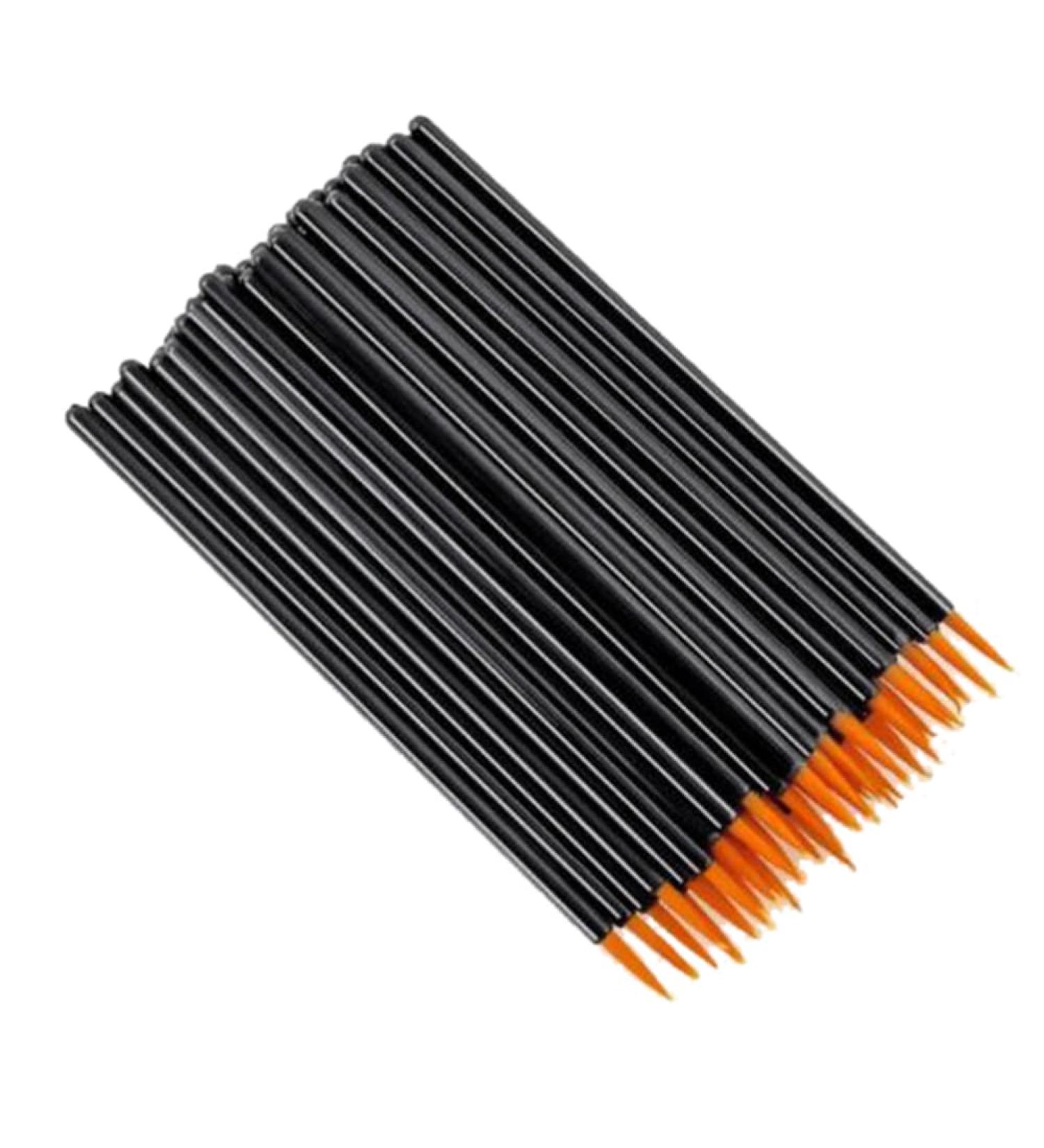 Voragrl 100Piece Beauty Makeup Eyeliner Brushes Make Up Brush Disposable Eyeliner Brush with Cap Yellow Black&Yellow - Buy Online on GoSupps.com