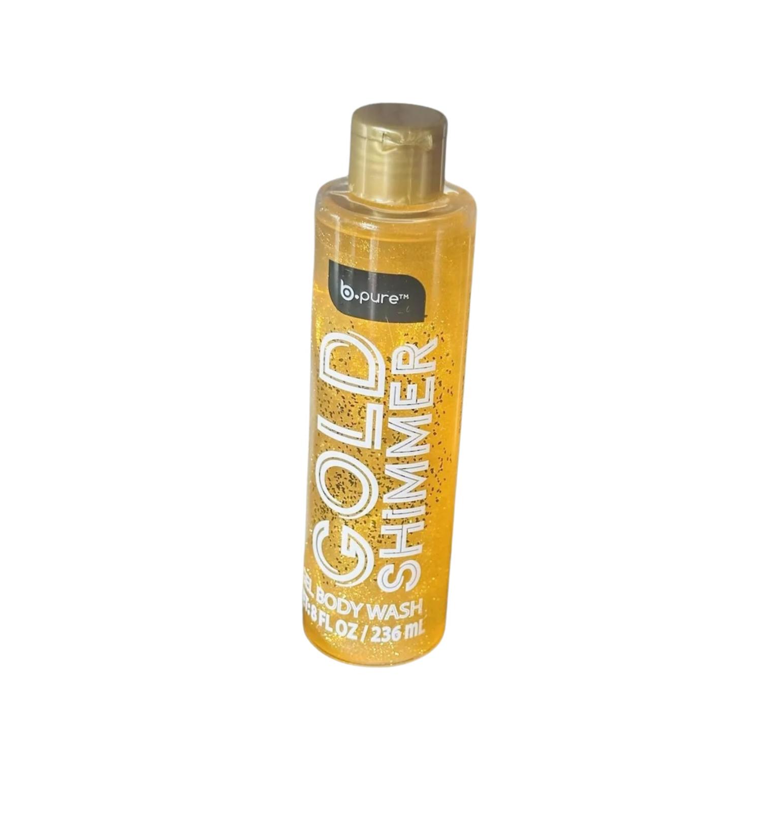 Fun Gold Shimmer Body Wash Glitter Gel Formula 8 fl oz/236 mL