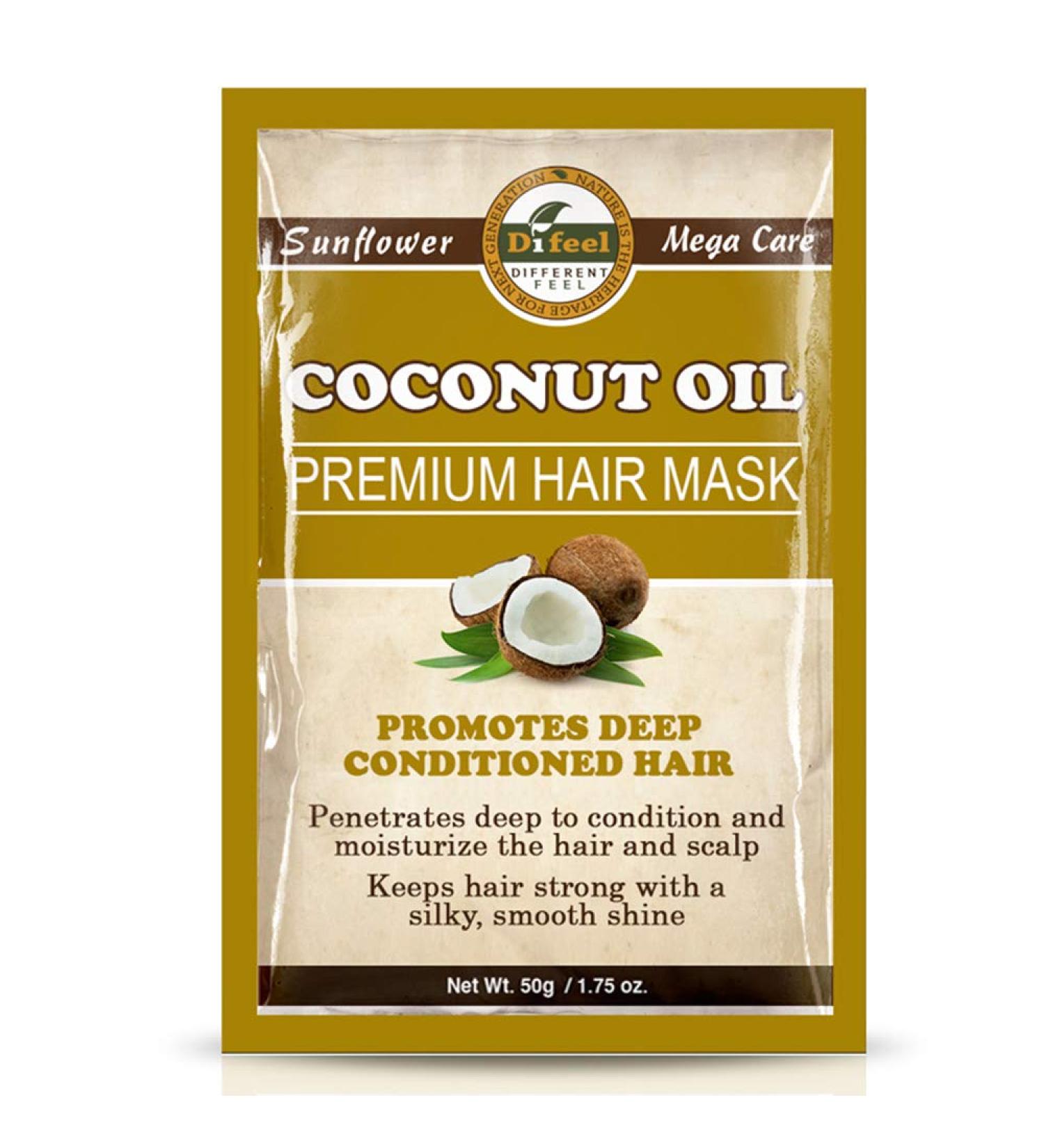 Difeel Premium Coconut Oil Deep Conditioning Hair Mask 1.75oz - 2-Pack | Nourishing Treatment - Buy Online on GoSupps.com