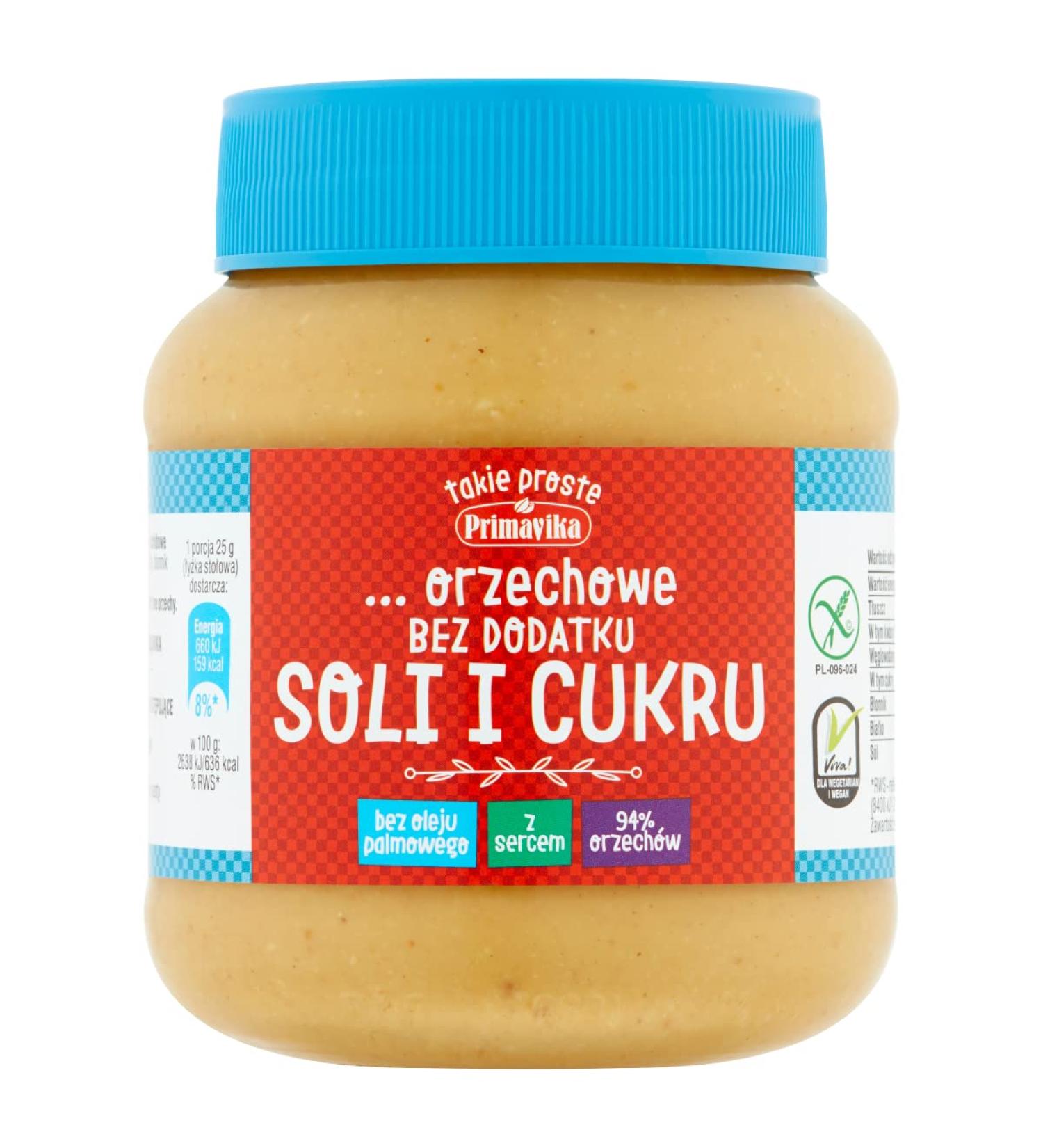 Peanut butter without added salt and sugar 350g - PRIMAVIKA