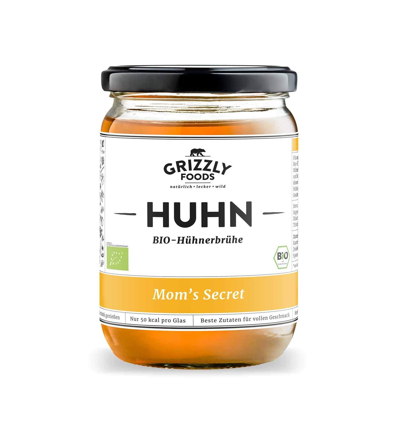 Mom's Secret Chicken Bone Broth (6x500ml) - Nutrient-Rich Long Cooked Biological Chicken Broth for Healthy Living - Buy Online on GoSupps.com