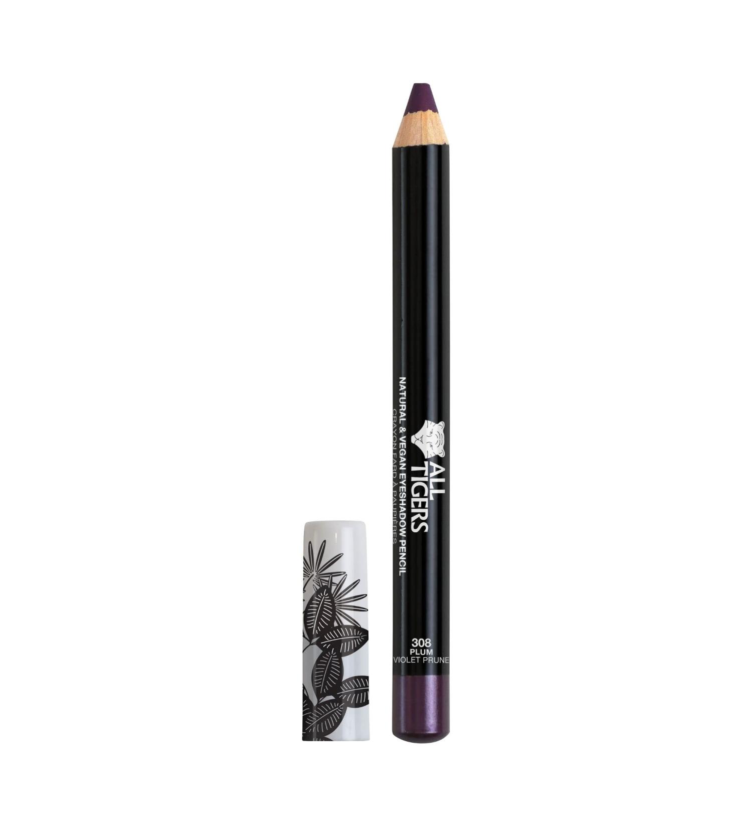 ALL TIGERS - Vegan Eyeshadow - Highly Pigmented - Natural Ingredients - Plum Shade "See the bright side" 308 - 3 in 1 Eye Pencil - Long Lasting - Cruelty-free - Buy Online on GoSupps.com