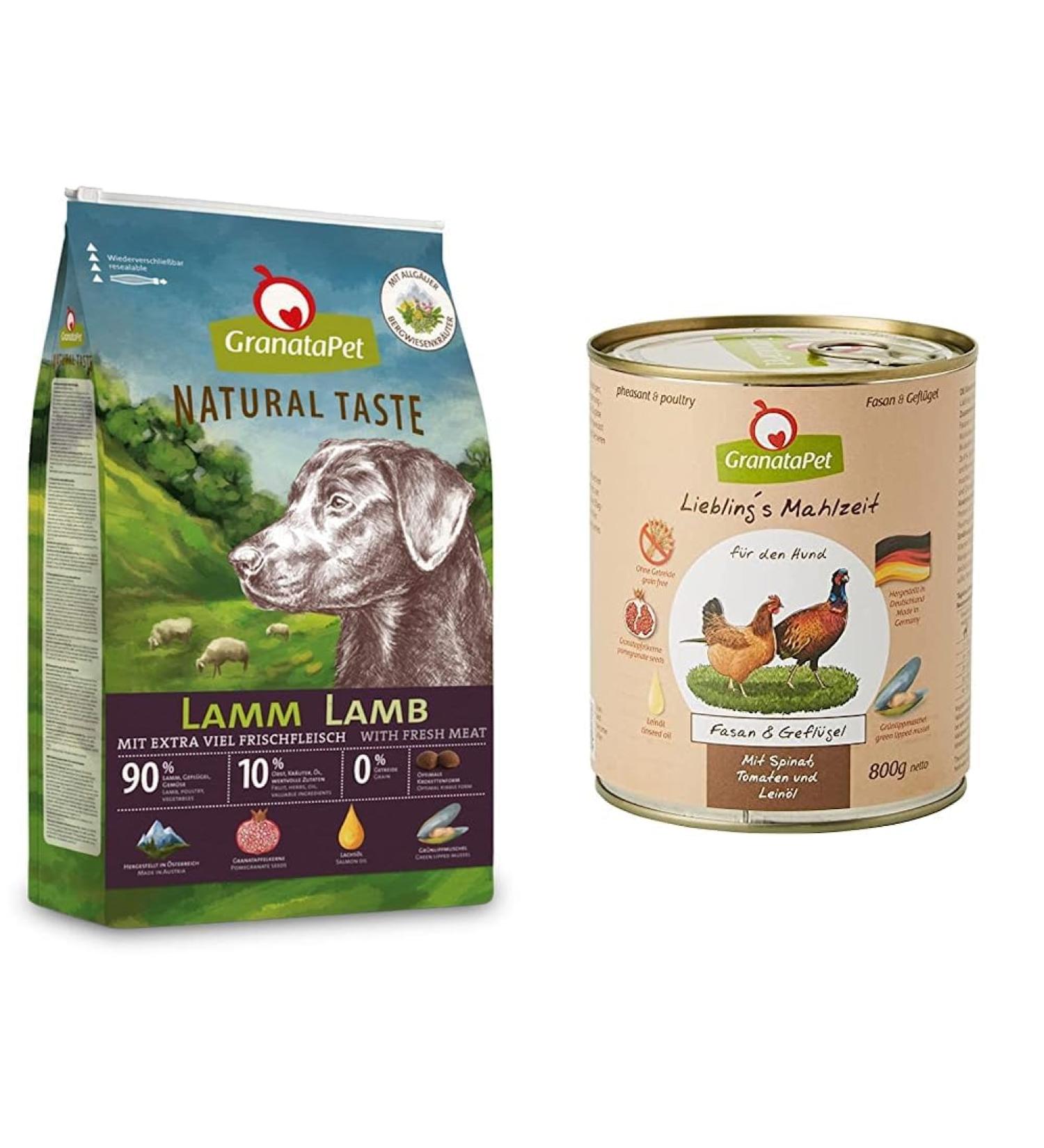 Granatapet Natural Lamb & Poultry Wet Dog Food Bundle - Grain & Sugar-Free 6 x 800g - Buy Online on GoSupps.com
