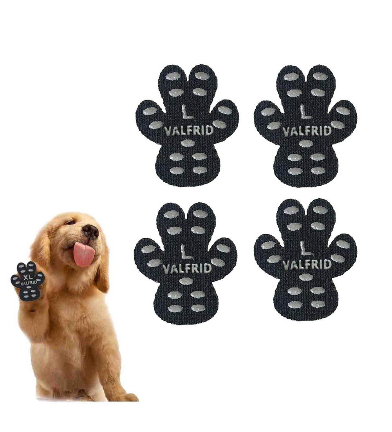 Valfrid Anti-Slip Dog Paw Protection - 24 Self-Adhesive Silicone Gel Non-Slip Traction Shoes (L: 4.2*4.8cm 9.1-18kg) - Buy Online on GoSupps.com