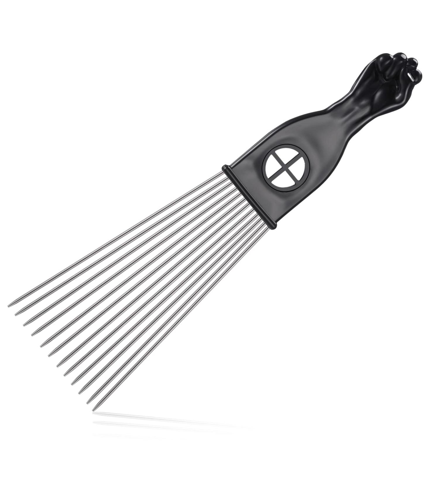 Afro Pick Comb Metal Pick Comb Plastic Afro Pick Hair Comb Wide Tooth Hair Pick Comb Metal Hair Coloring Comb Wig Braid Comb Hairdressing Styling Tool for Curly Hair Style Black (Classic Style) Black 23 centimeters - Buy Online on GoSupps.com