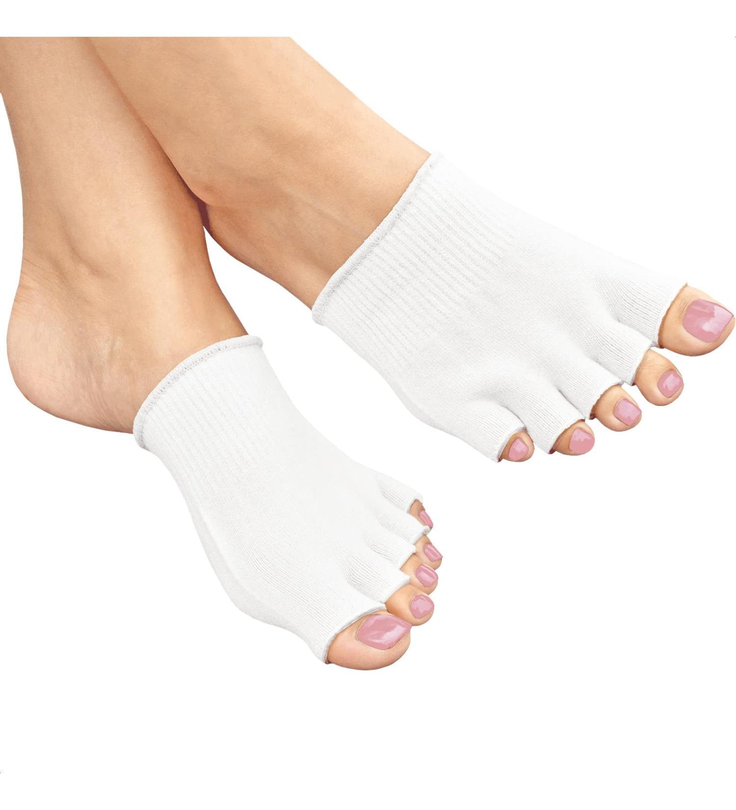 Women's Gel Toe Separator Socks - 1 Pair Large Gel Toe Separators for Pedicure - Compression Socks with Gel for Toe Care - Open Toe Half Socks for Joyful Feet - Buy Online on GoSupps.com