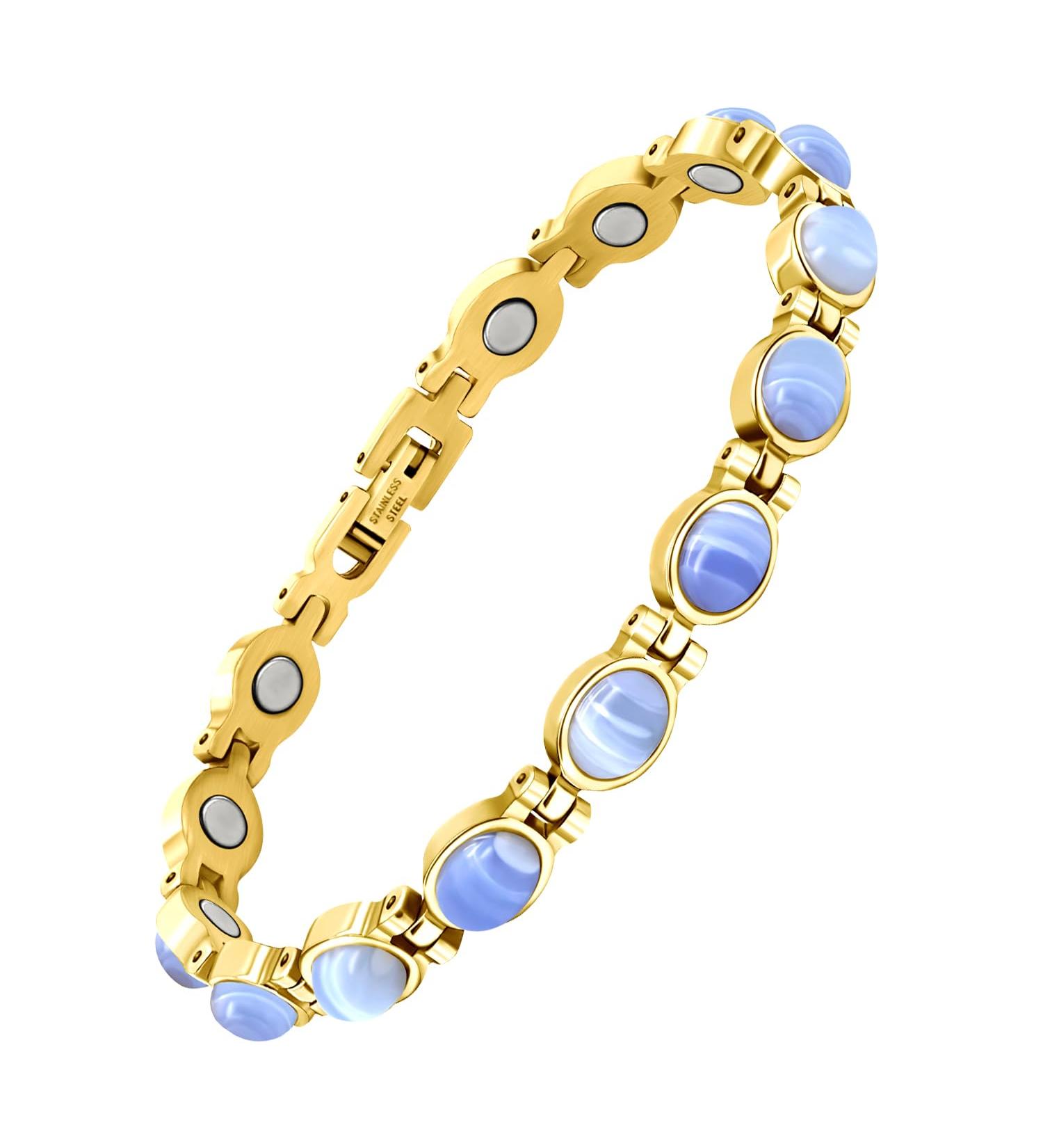 Jeroot Titanstahl Magnetic Band for Women - Adjustable 3500 Gauss Magnetic Wrist Bracelet with Tools - Stylish Purple Jewelry - Buy Online on GoSupps.com