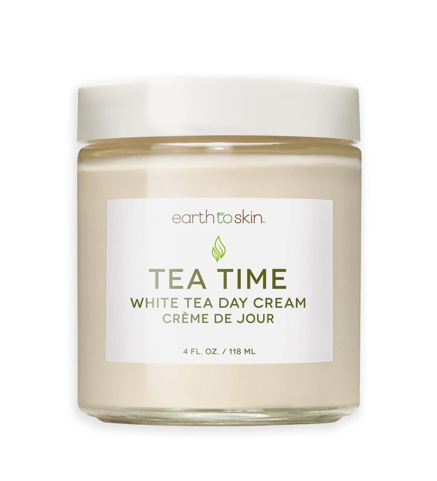 Earth To Skin Tea Time Anti-Aging White Tea Day Cream - Shea Butter Panthenol & Hyaluronic Acid | 4.0 Fl Oz - Optimal Skin Replenishment | International Shipping - Buy Online on GoSupps.com