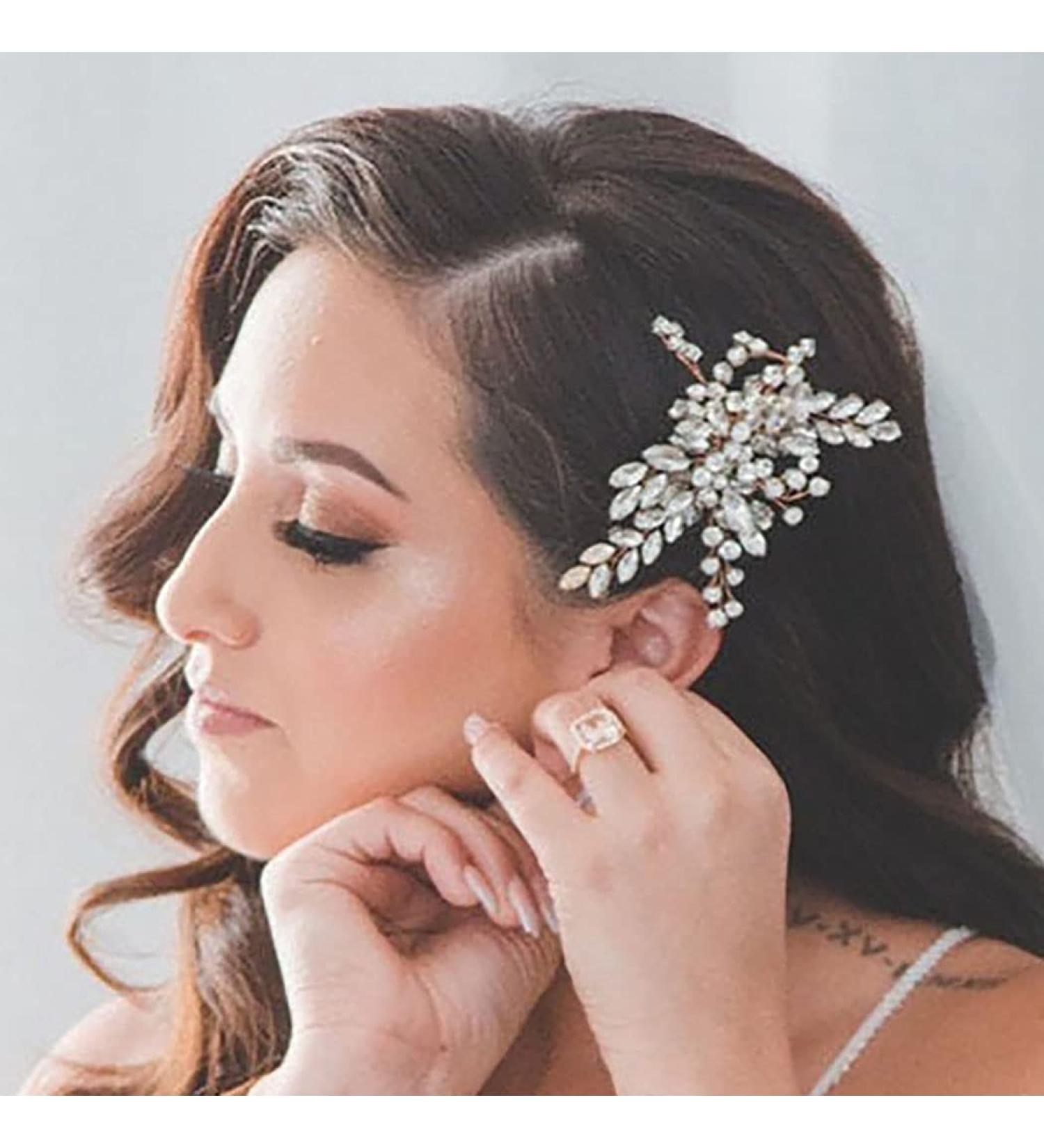Zoestar Wedding Hair Combs Crystal Headpiece Rhinestone Bridal Hair Accessories for Women and Girls (Silver) - Buy Online on GoSupps.com