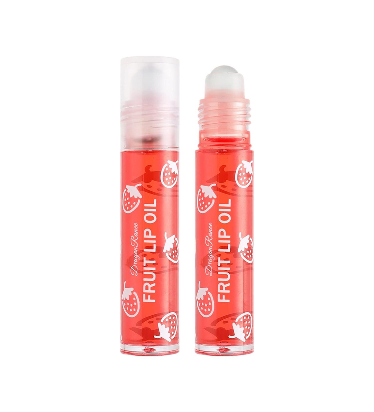 Lip Oil Roller Ball Balm 3ml - Nourishing, Moisturizing, Hydrating Fruit Care for Dry Lips - Clear Gloss for Girls - Transparent, Colorless Formula - Buy Online on GoSupps.com