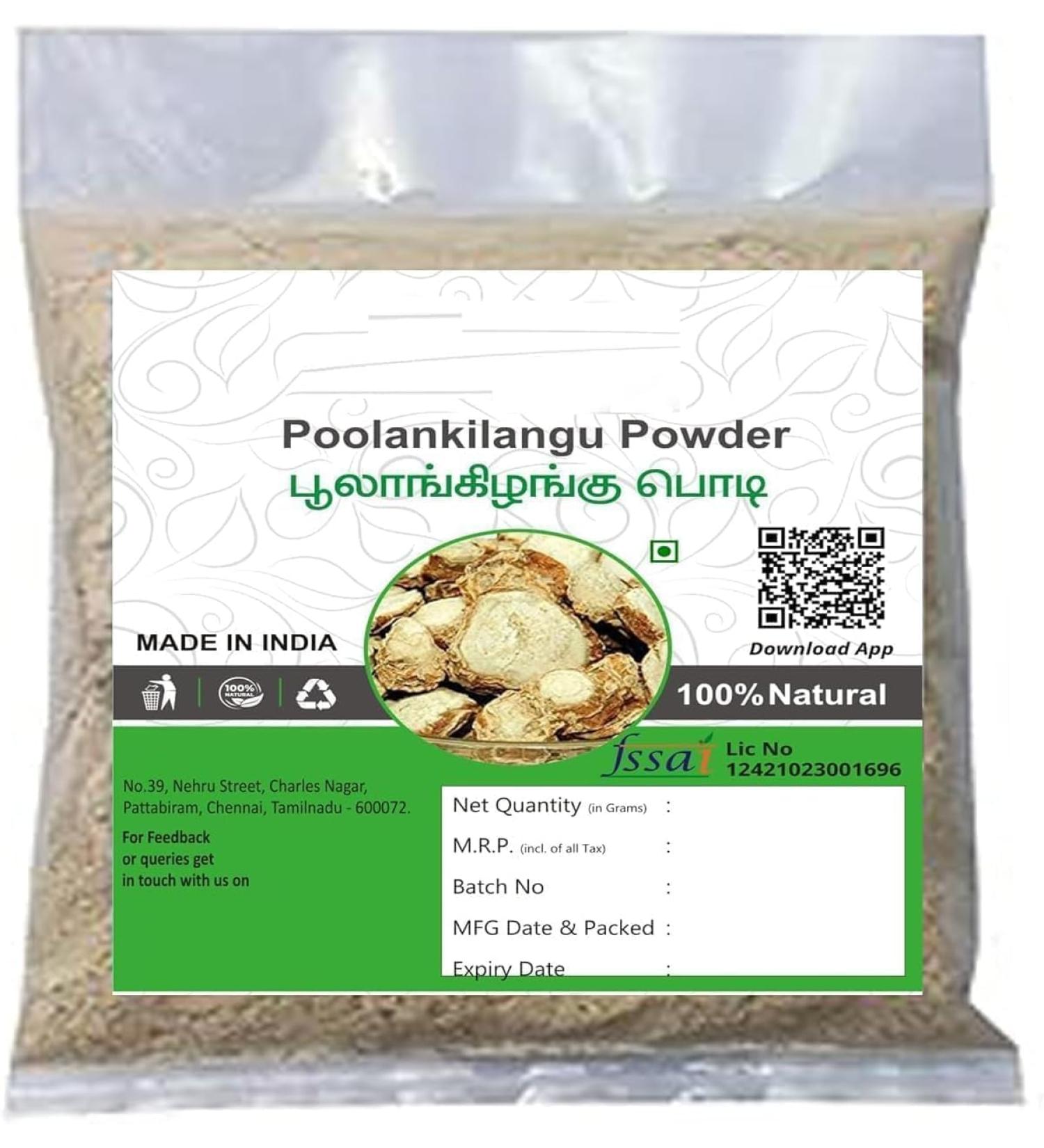 YANG Poolankilangu 300g Powder White Turmeric Kachur Kichili Kilangu Powder for Skin Care 300g (Pack of 3 x 100g)